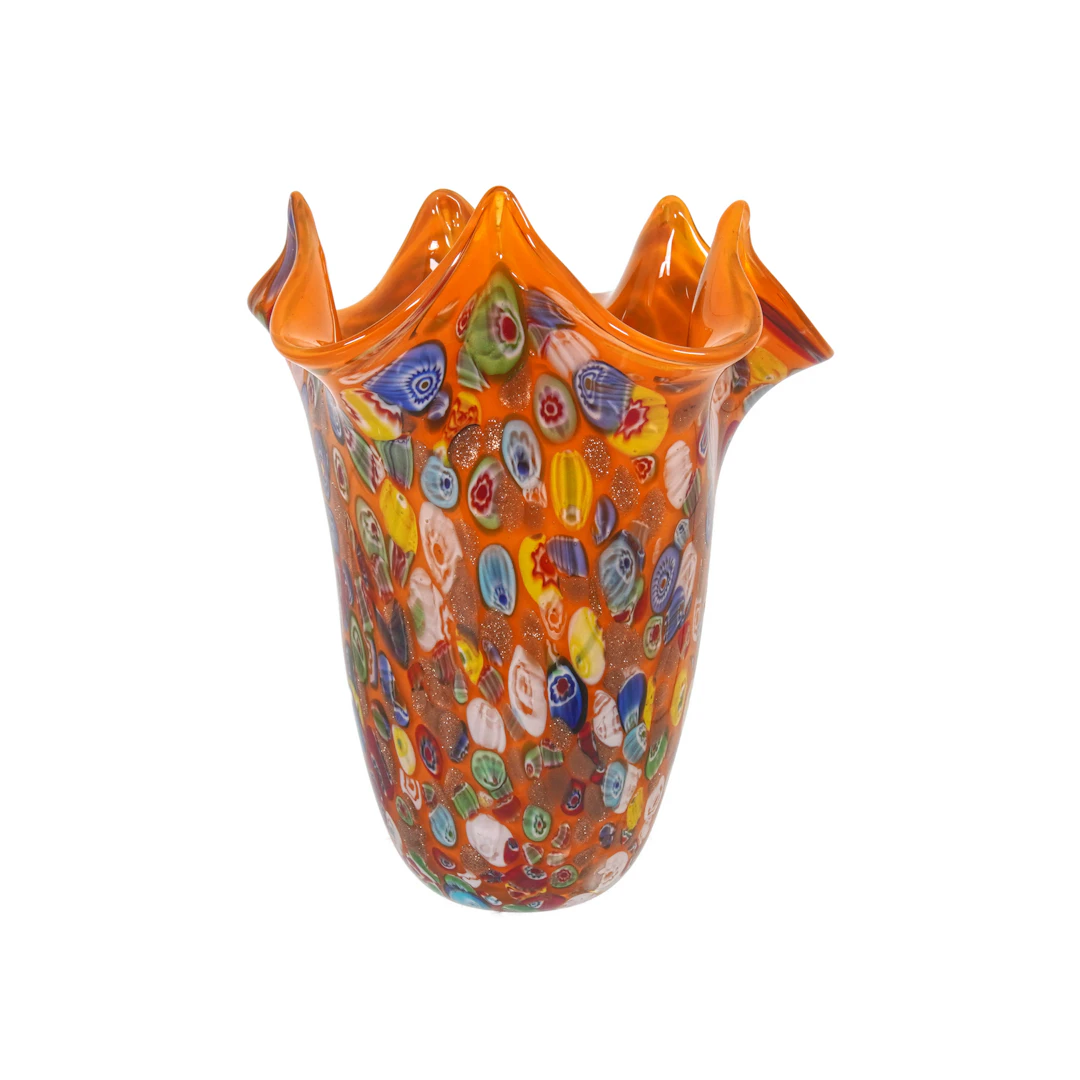 Millefiori Fazzoletto-Vase, Murano, 20. Jh.