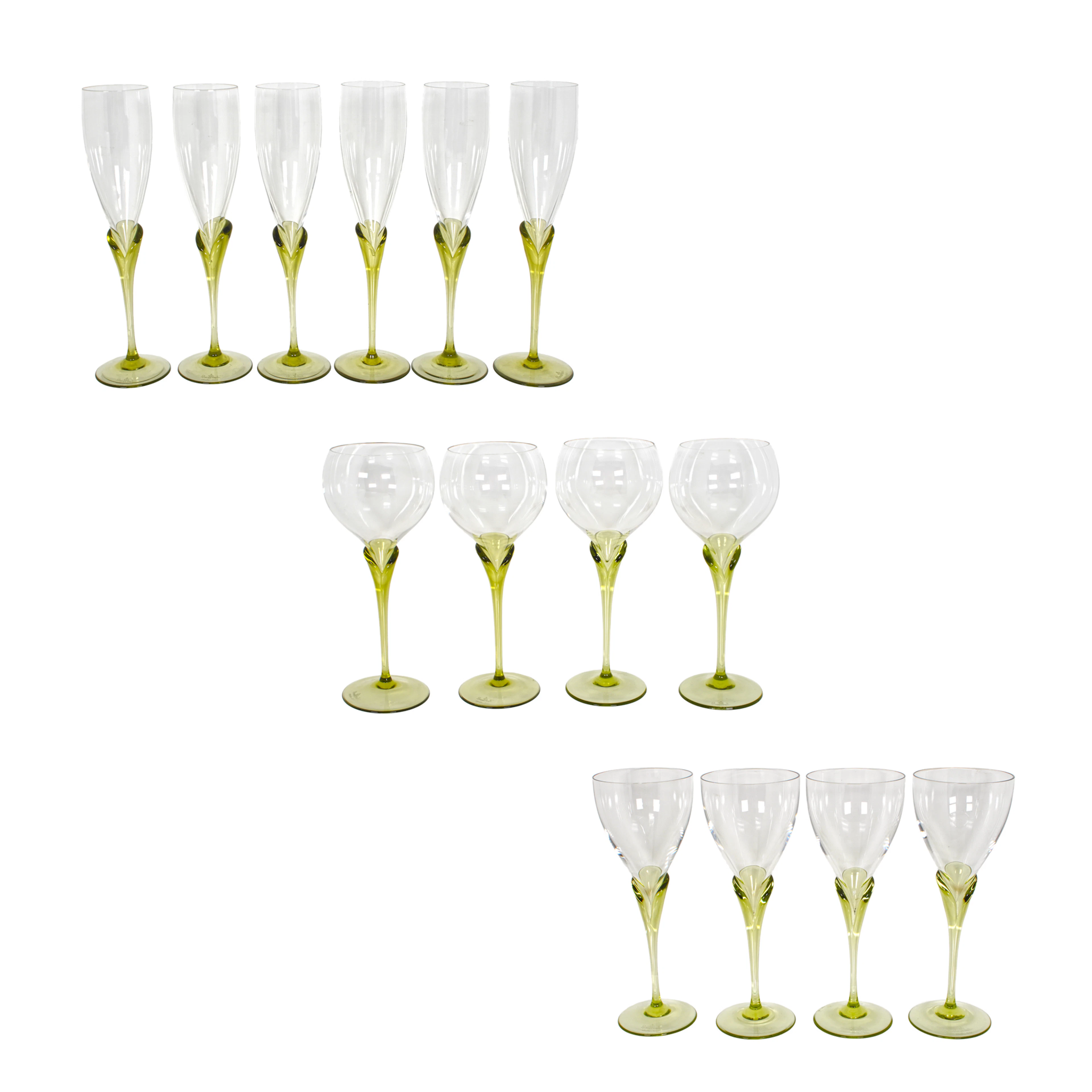 14 Gläser aus der Serie "Papyrus", Rosenthal Studio-Linie, 1980/90