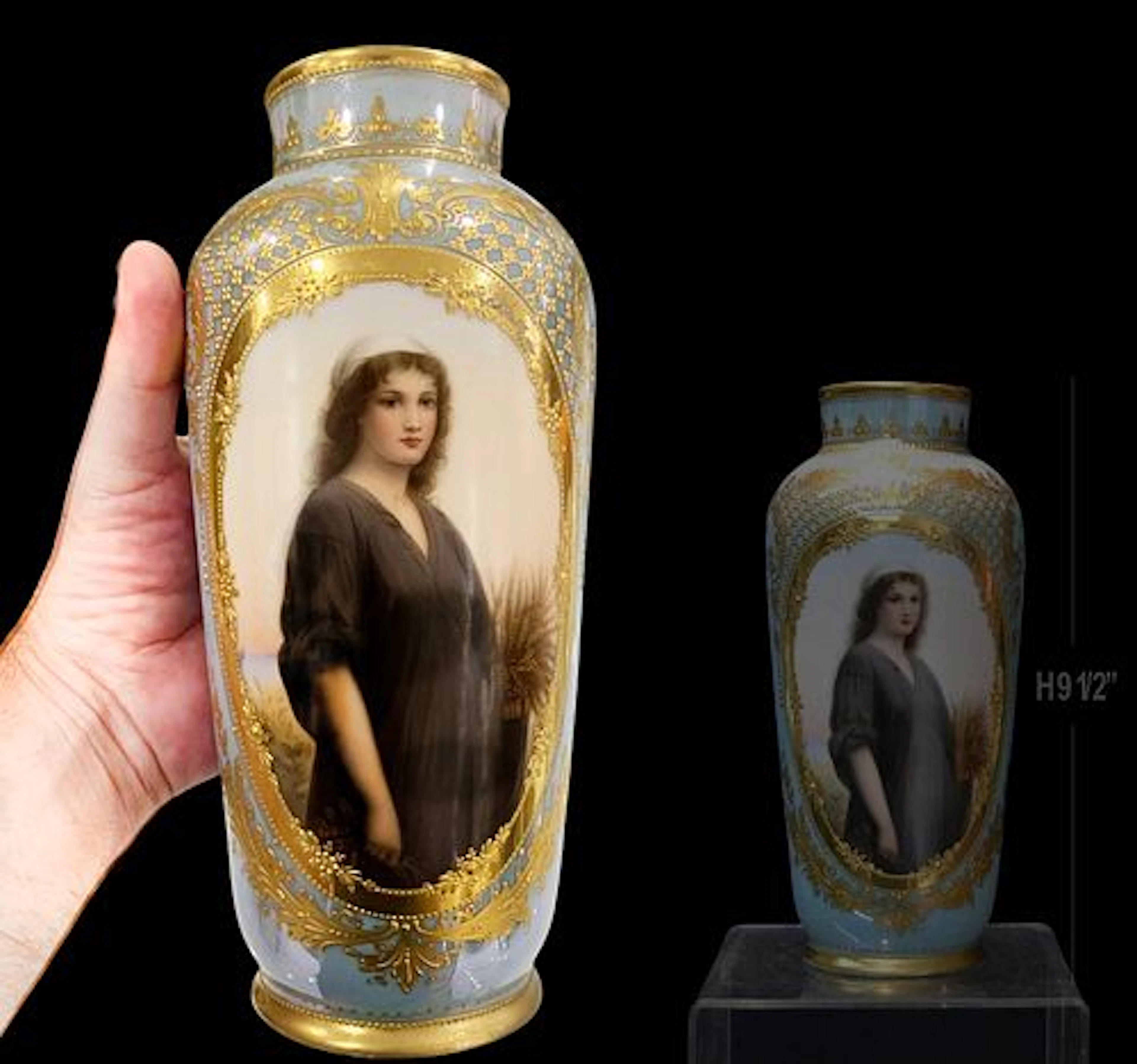 19th C. Royal Vienna "Ruth" Porcelain Vase