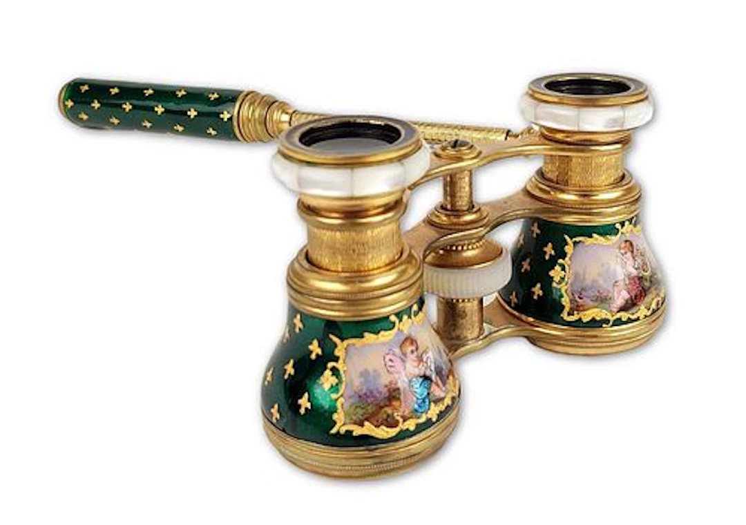 19th C. French Enamel Opera Binocular Glasses