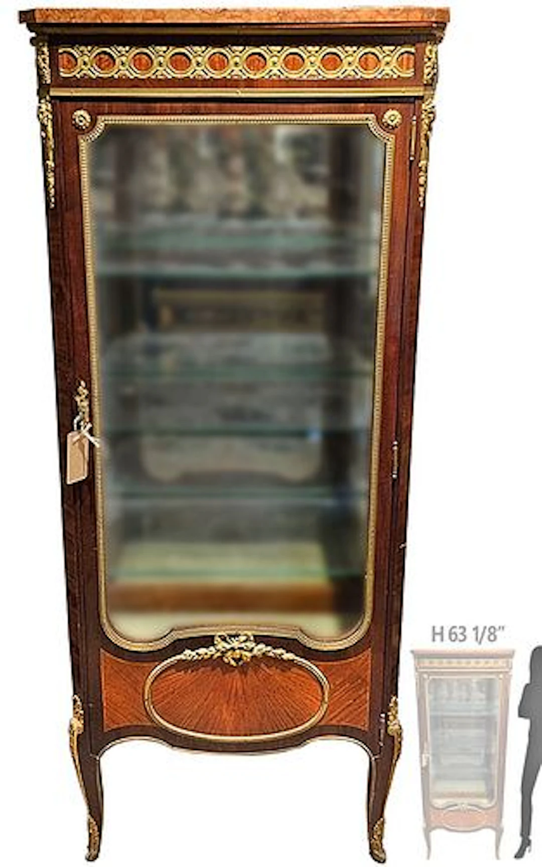 19th C. French Figural Bronze Mounted Vitrine