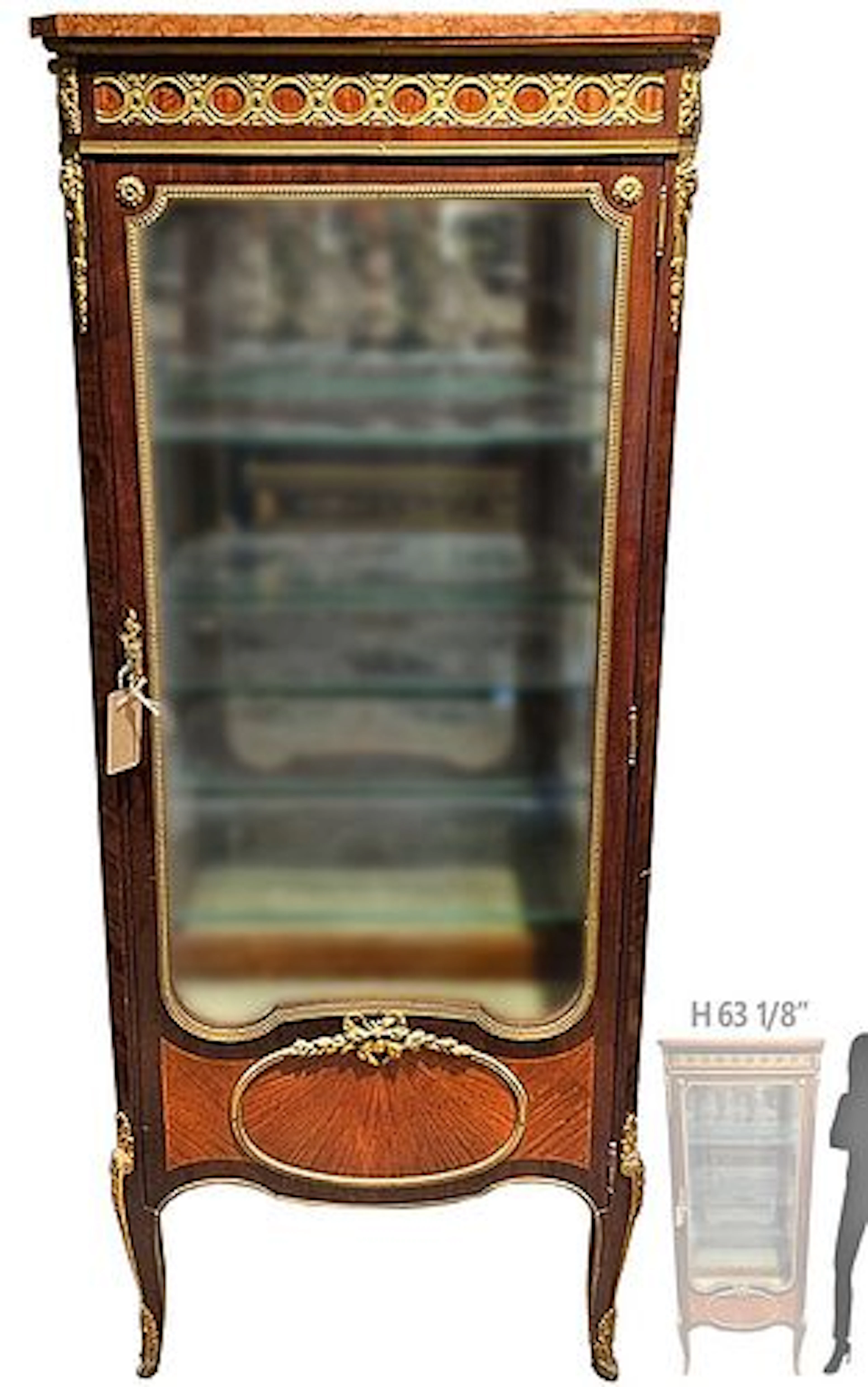 19th C. French Figural Bronze Mounted Vitrine