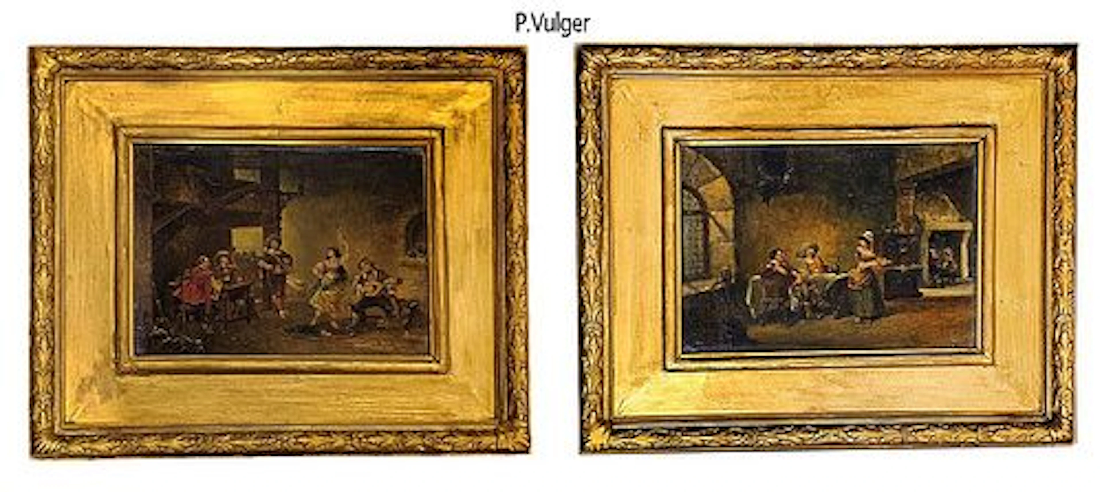 Pair Of Signed 19th C. Oil On Board Painting