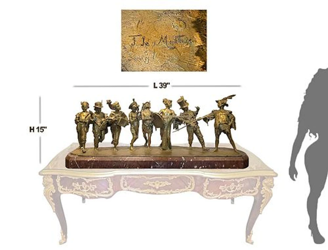 Large Signed Gilt Bronze Italian Francesco De Matteis ' Le Concert