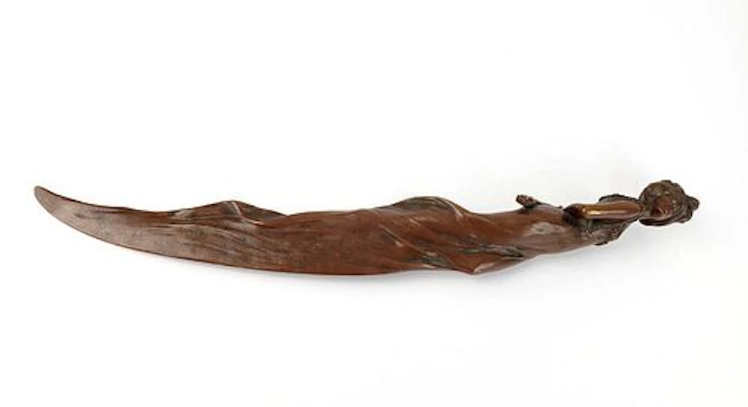 19th C. Bronze Figural Letter Opener, Signed