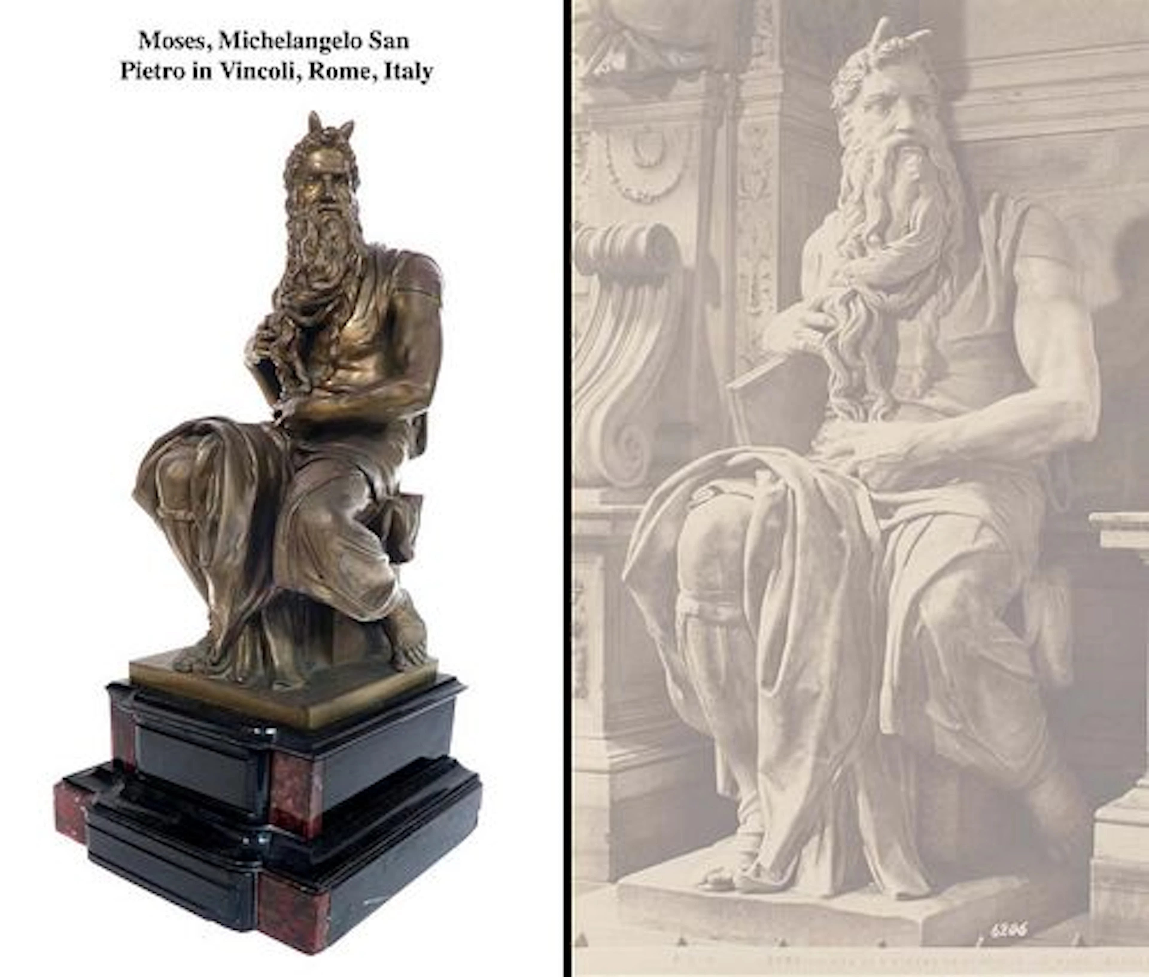 19th C. Bronze Figure of The Seated Moses, Signed "F. Barbedienne