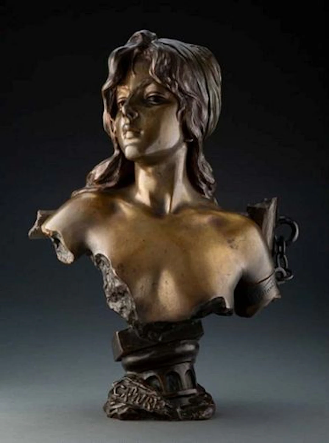After Emmanuel Villanis (French, 1858-1914) "Capture" Bronze with brown patina