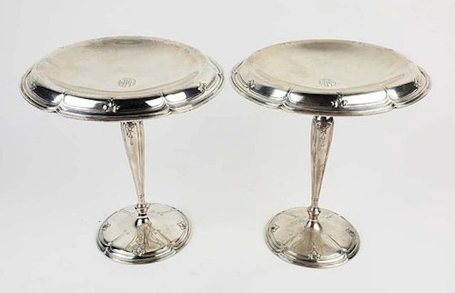 Pair of Sherve & Co. Sterling Silver Weighted Tazzas