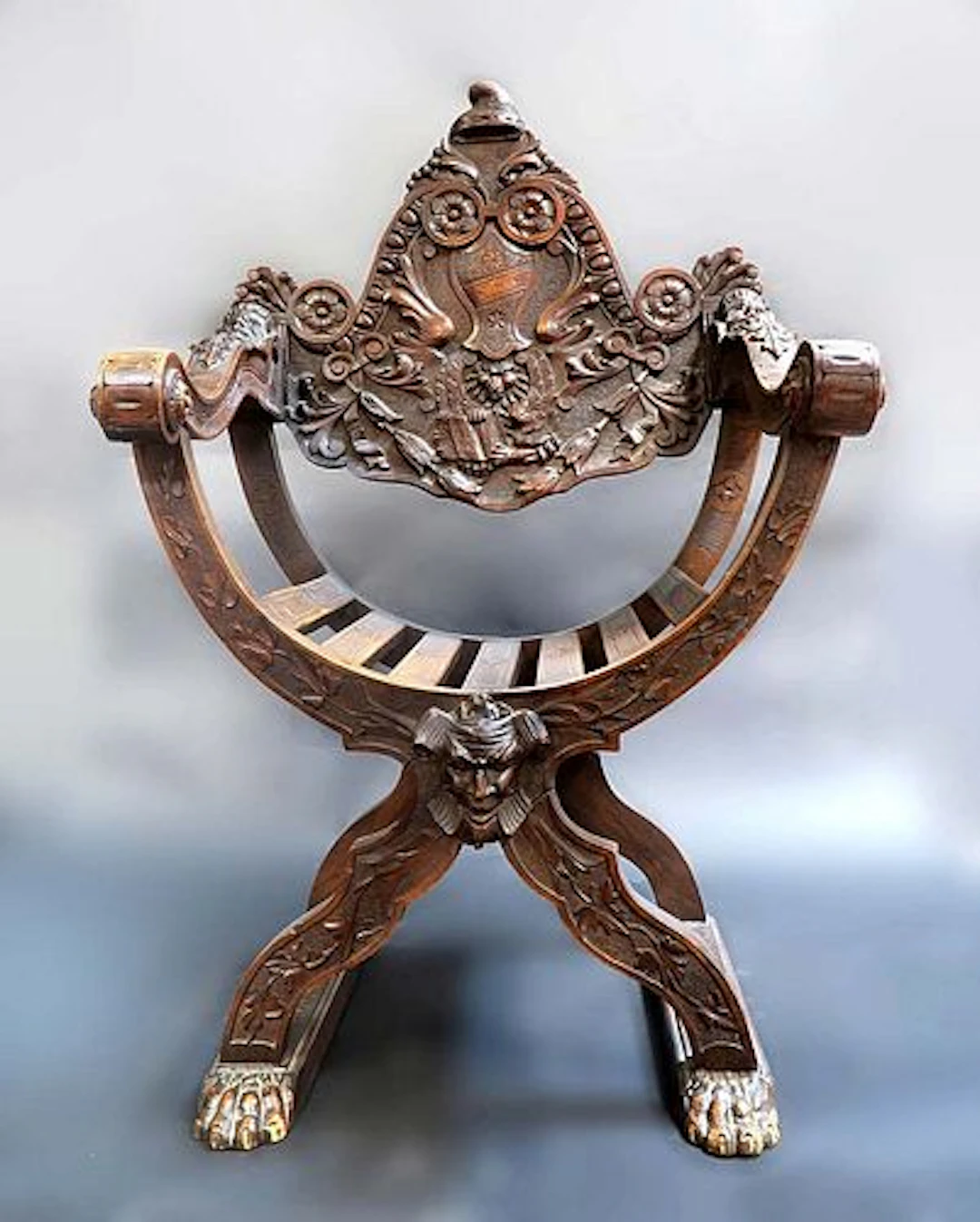 19th Century Savonarola Armchair Victorian