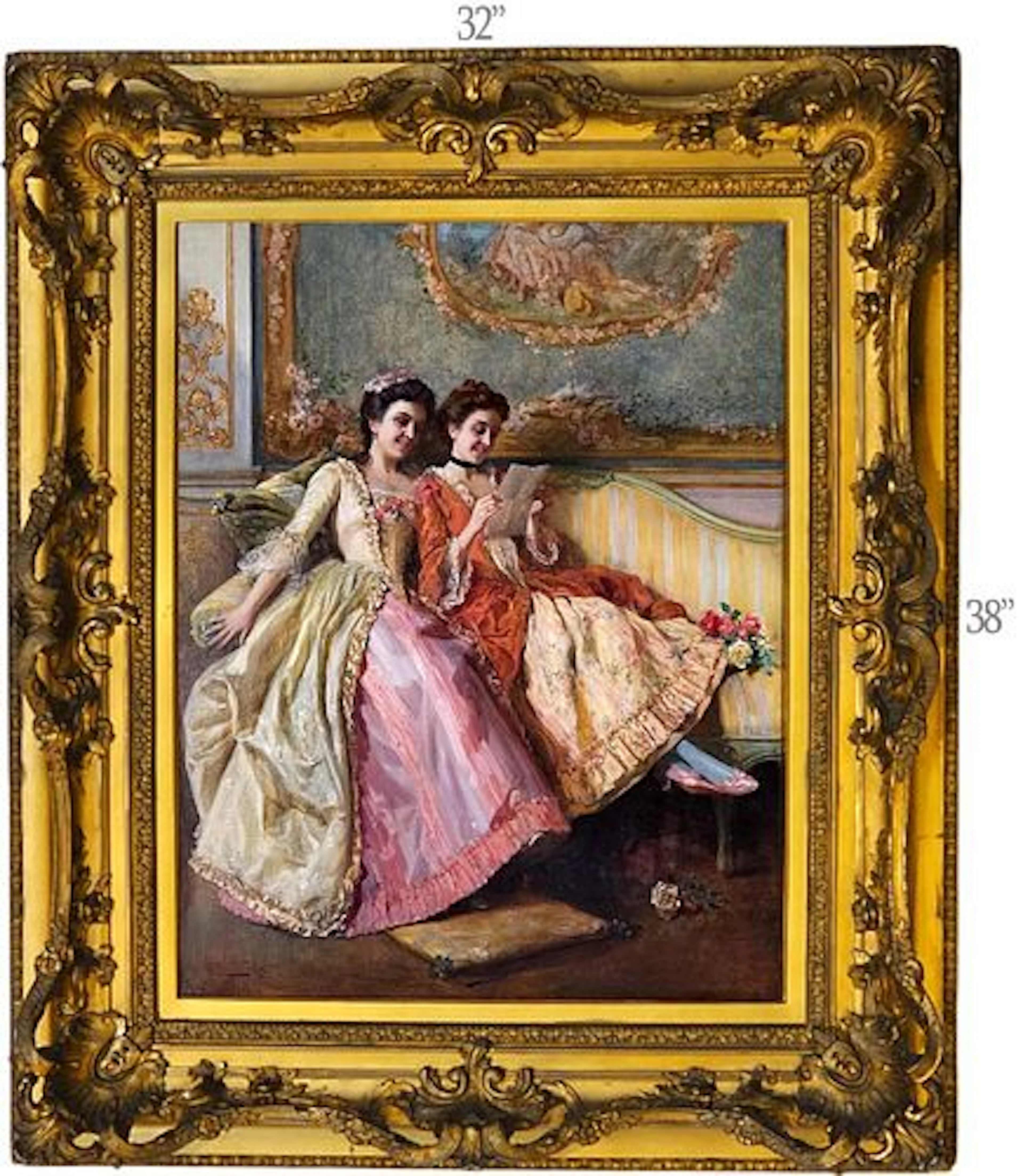 19th C. Italian Antonio Zoppi (1860-1926) Oil On Canvas Portrait Of