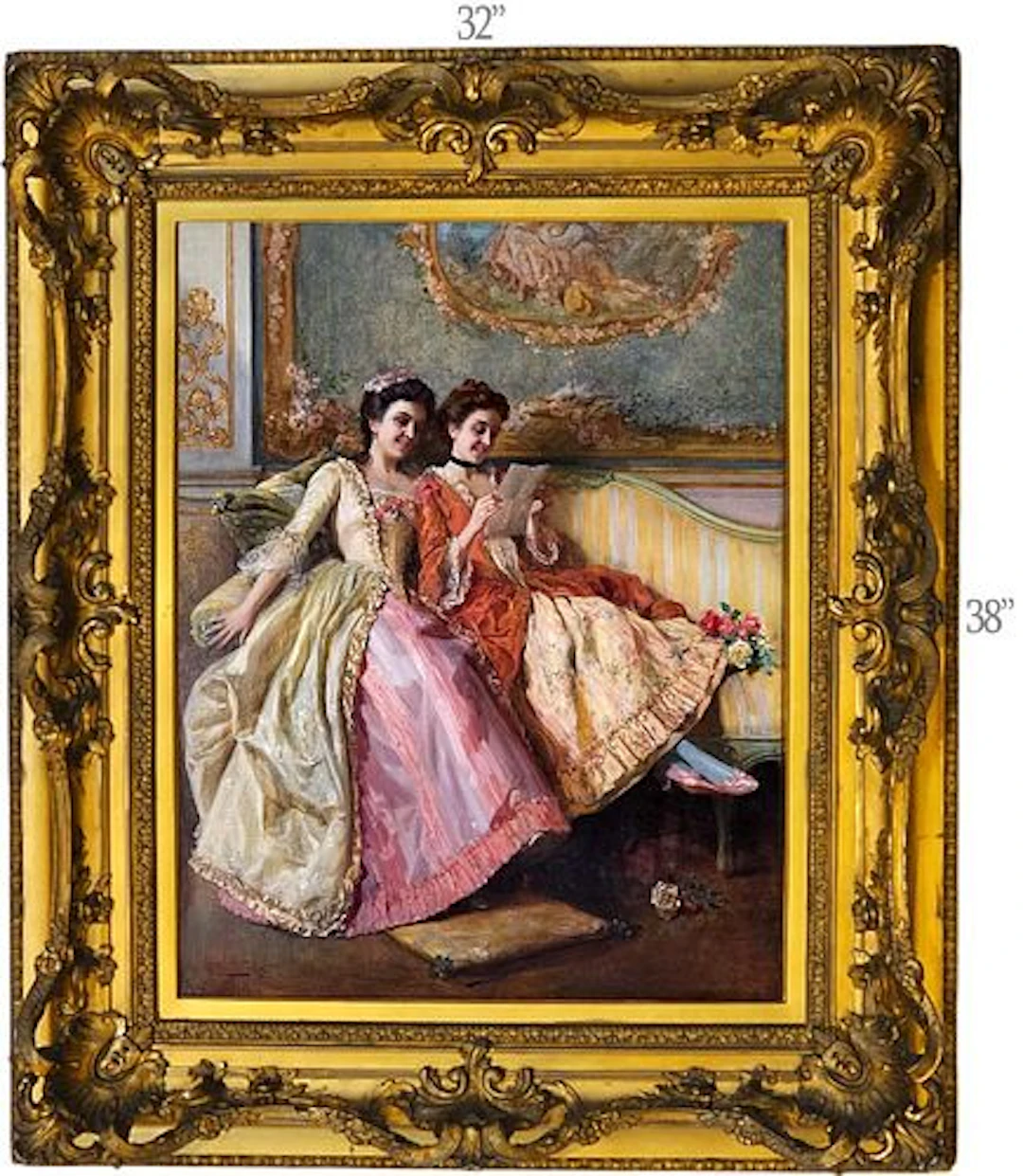 19th C. Italian Antonio Zoppi (1860-1926) Oil On Canvas Portrait Of