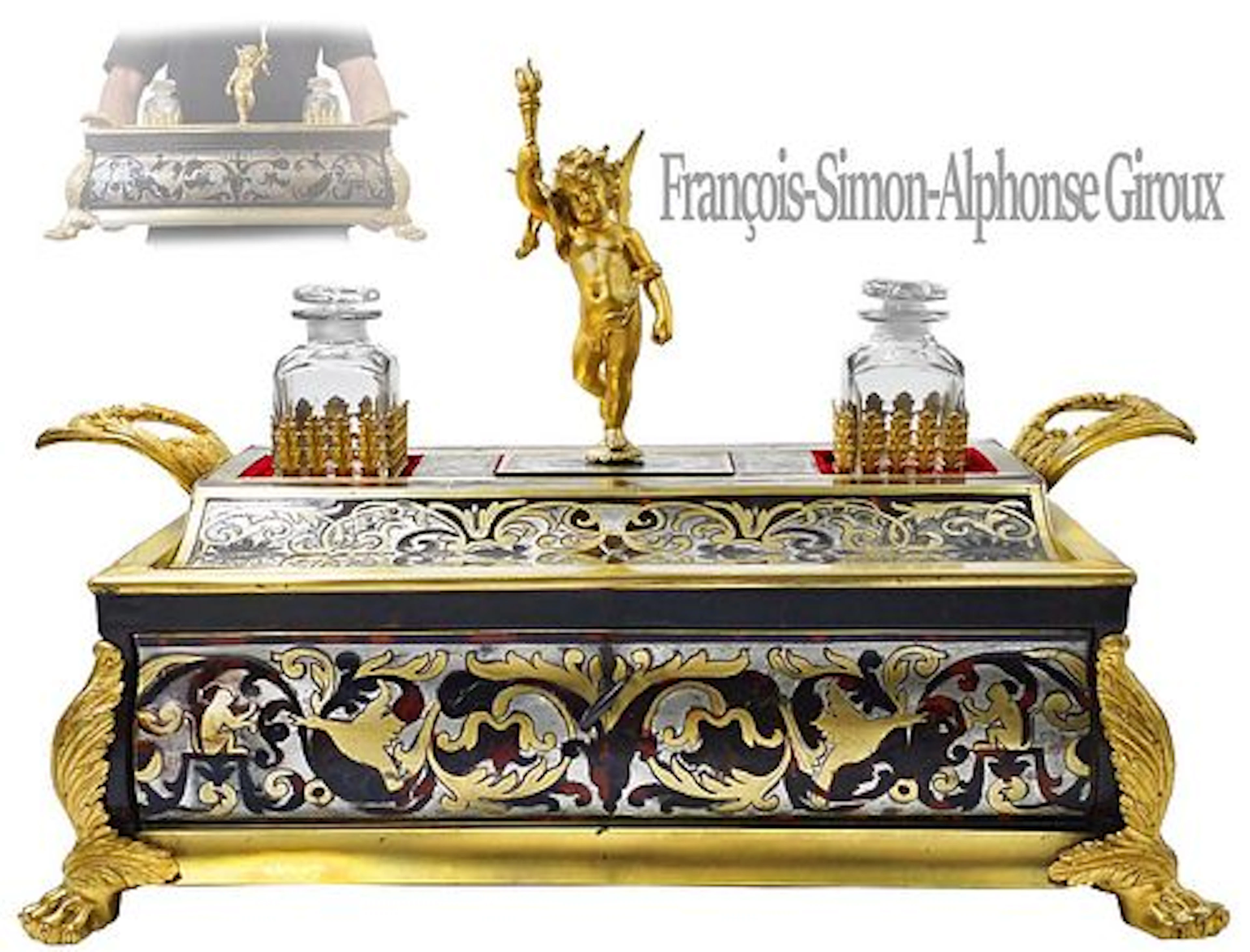 Large 19th C. French Alphonse Giroux inkwell