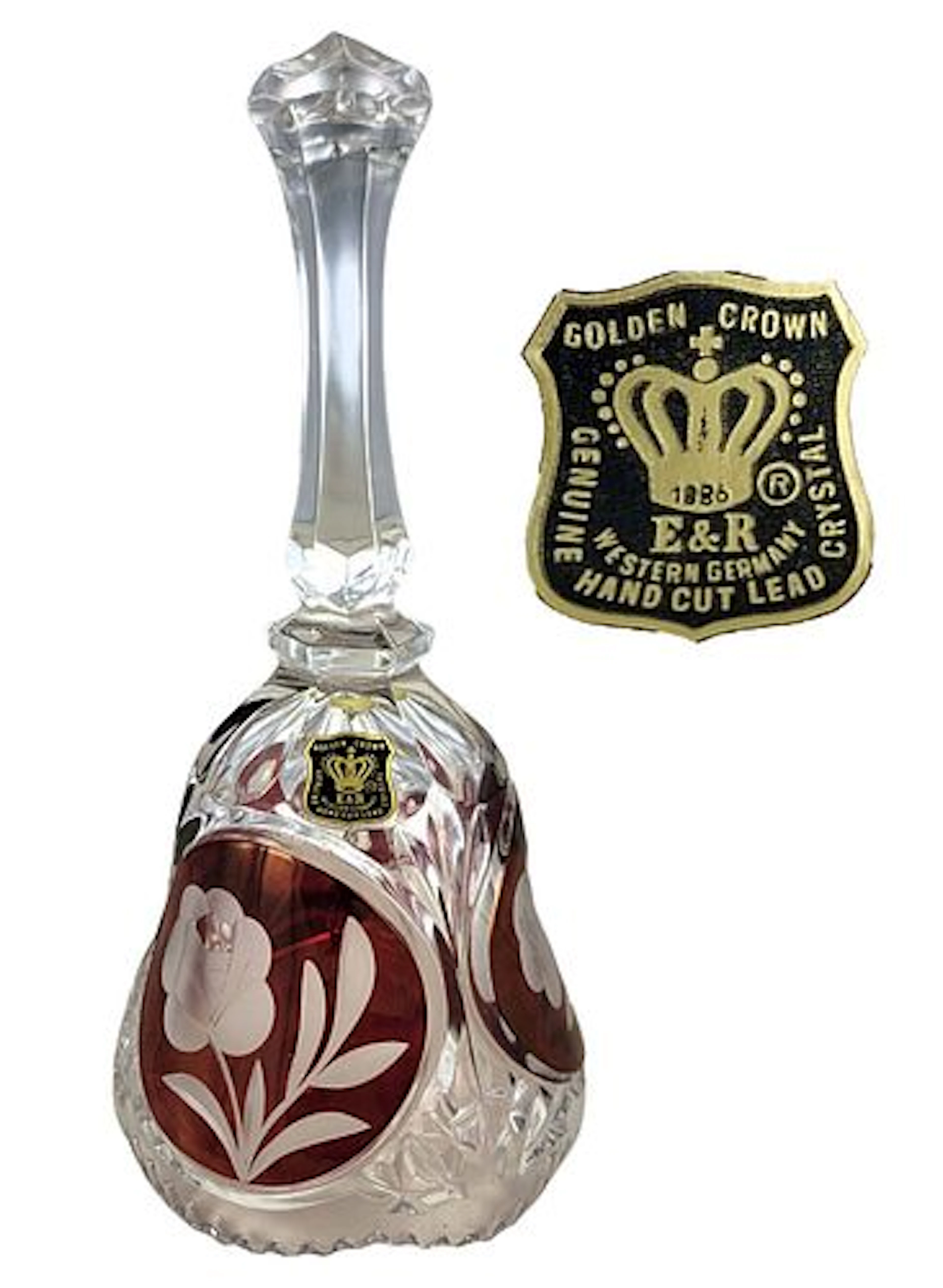 19th C. German Hand Cut Lead Crystal Bell
