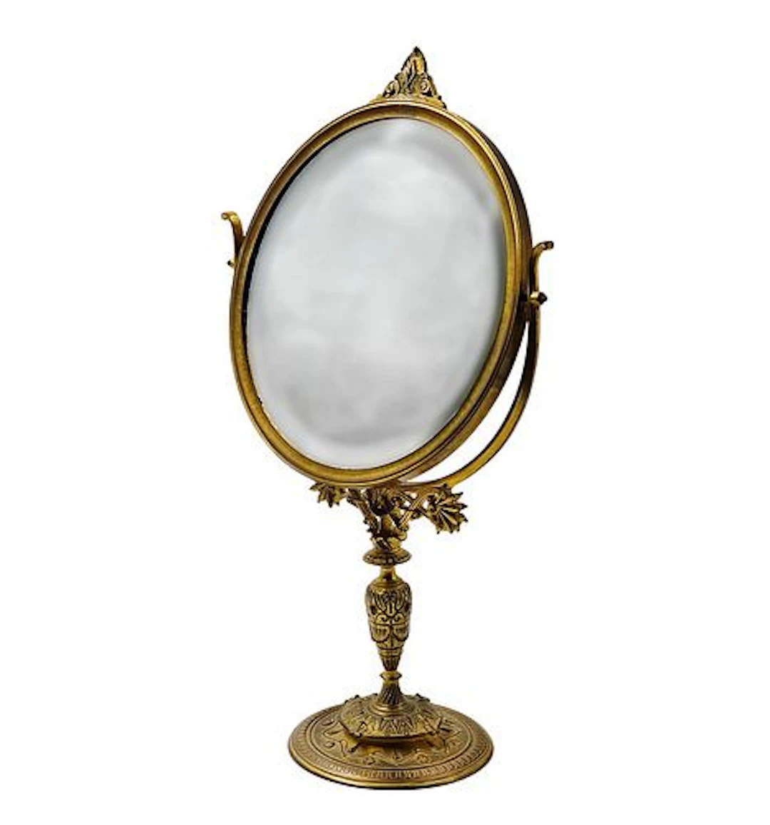 19th C. Gilt Bronze Table Mirror Signed By F.Barbedienne