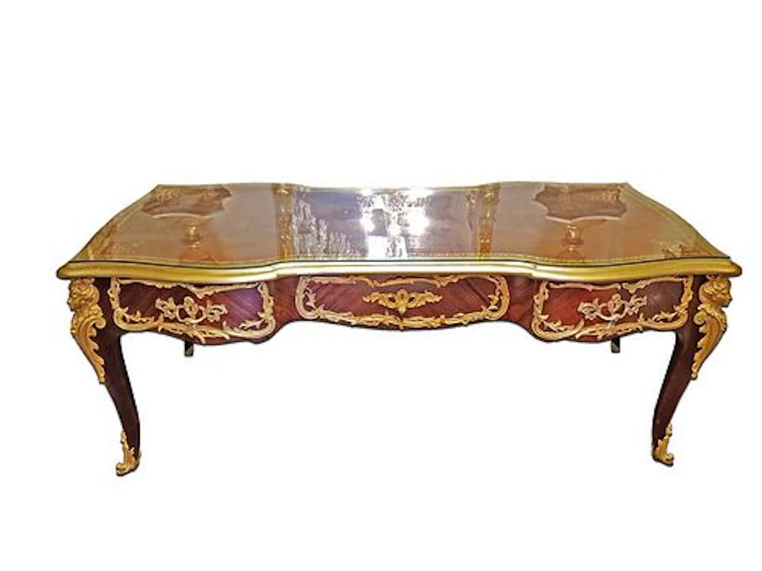 Magnificent F. Linke Kingwood & Gilt Bronze Desk, 19th C.