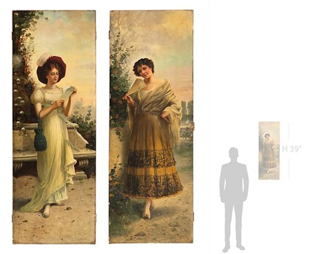 Pair Of Late 19th C. Oil On Board Paintings