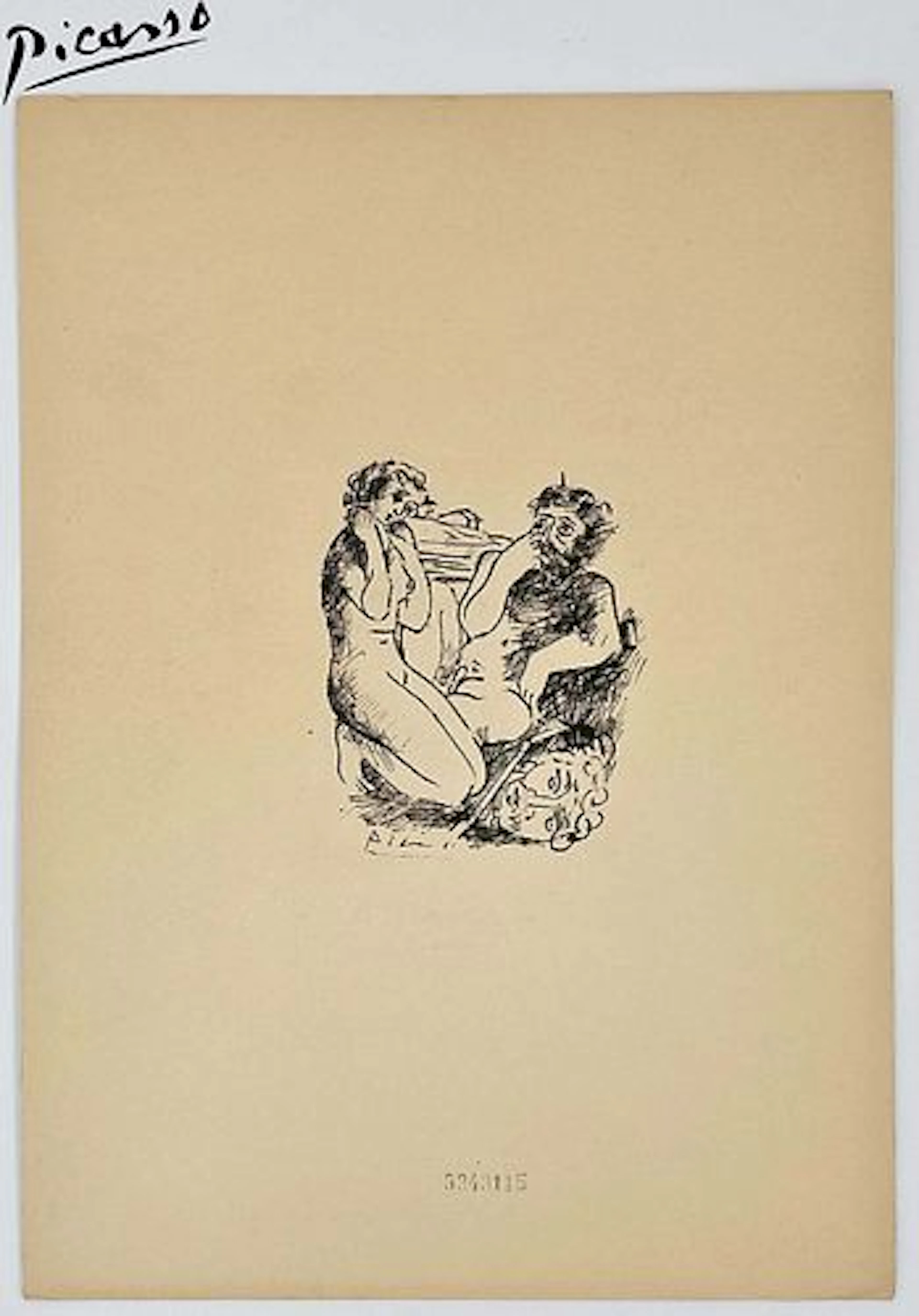 Picasso 'Escultor Y Modelo Arrodillada' Etching Lithography Print, Signed