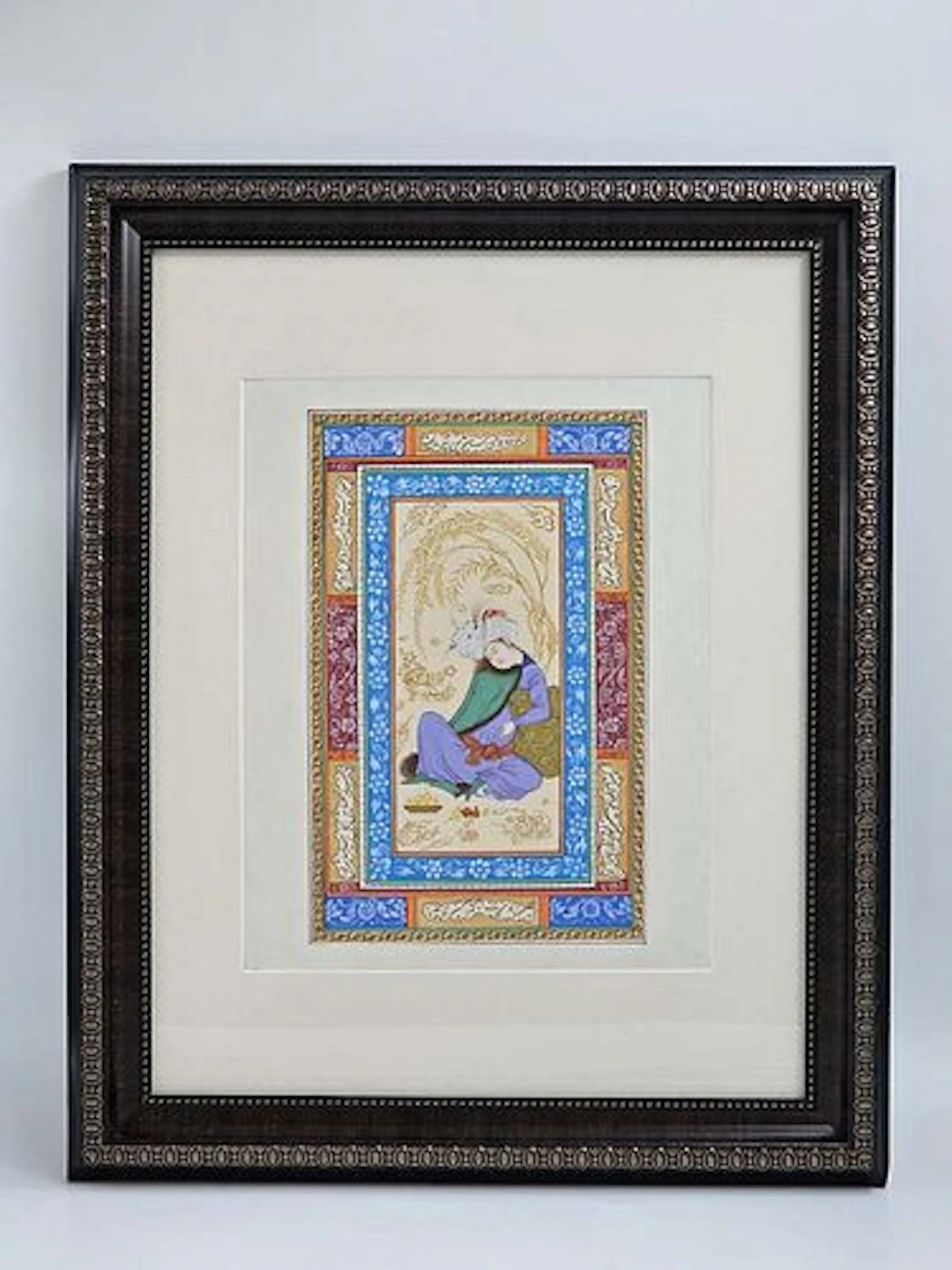 Persian miniature Painting Watercolor & Gouache Signed By Koroush Samadi