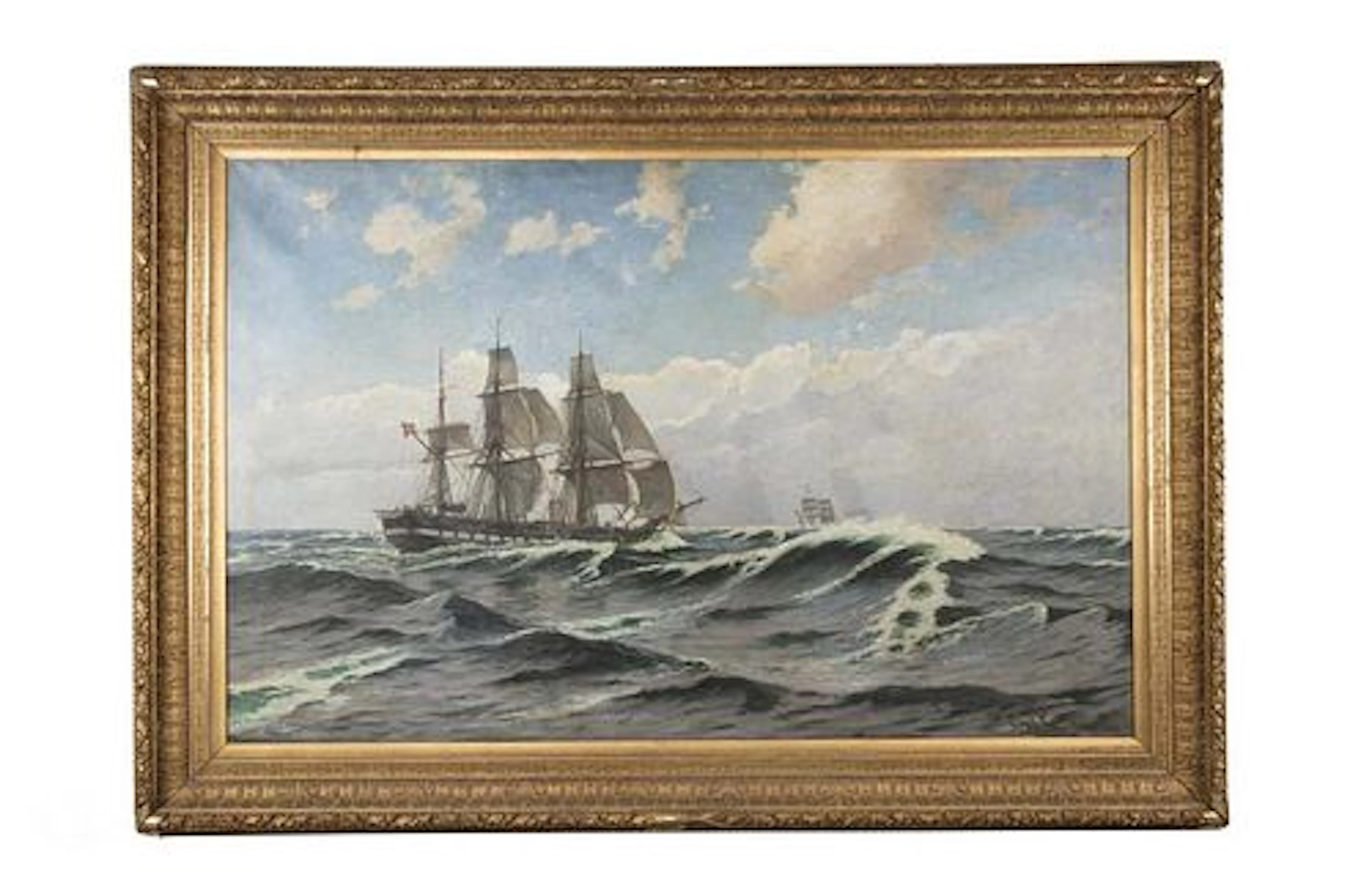 Carl Ludwig Thilson Locher, (Danish, 1851-1915), Two Danish Frigates
