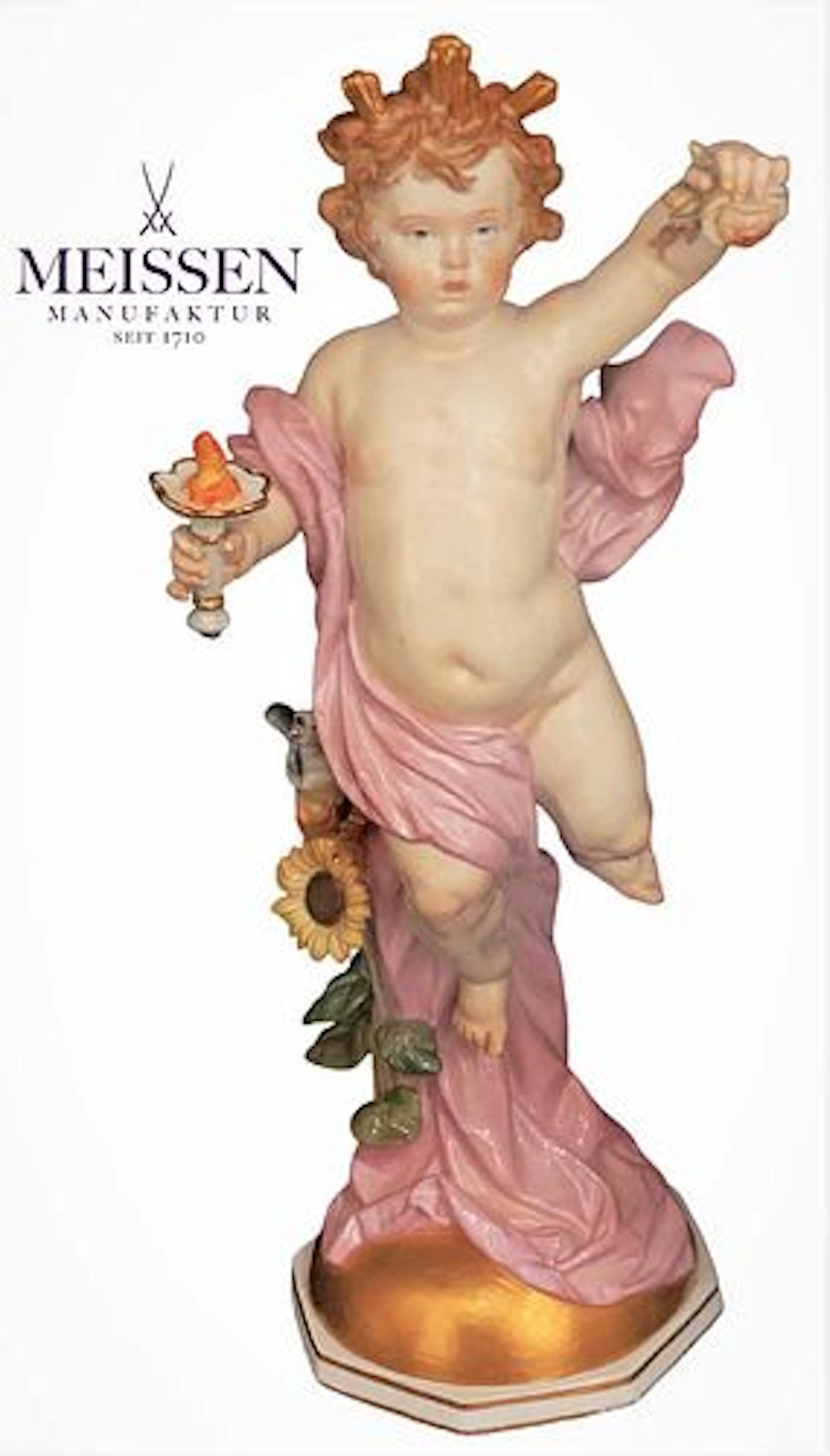 19th C. Large Meissen Porcelain Figure 'Personifying day'
