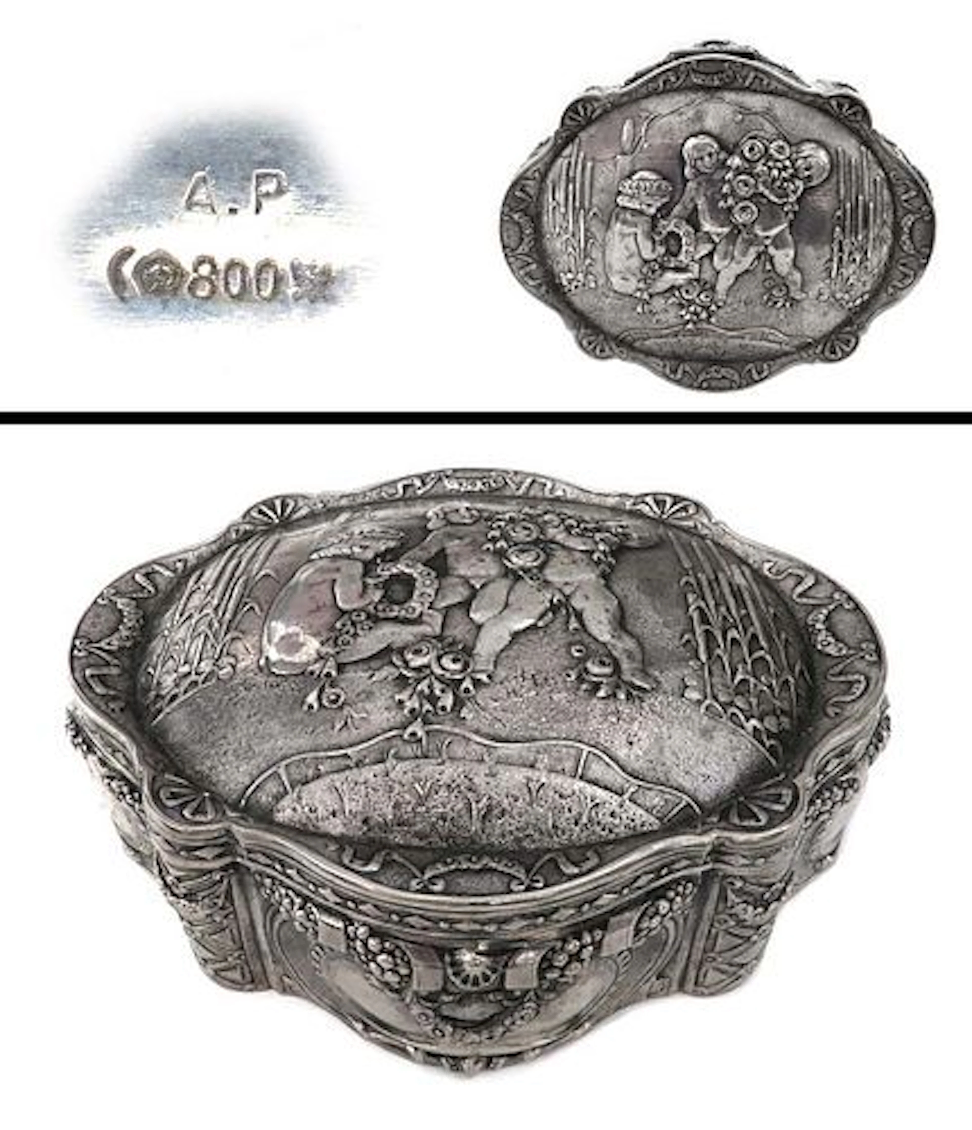 19th C. German Silver 800 Jewelry Box