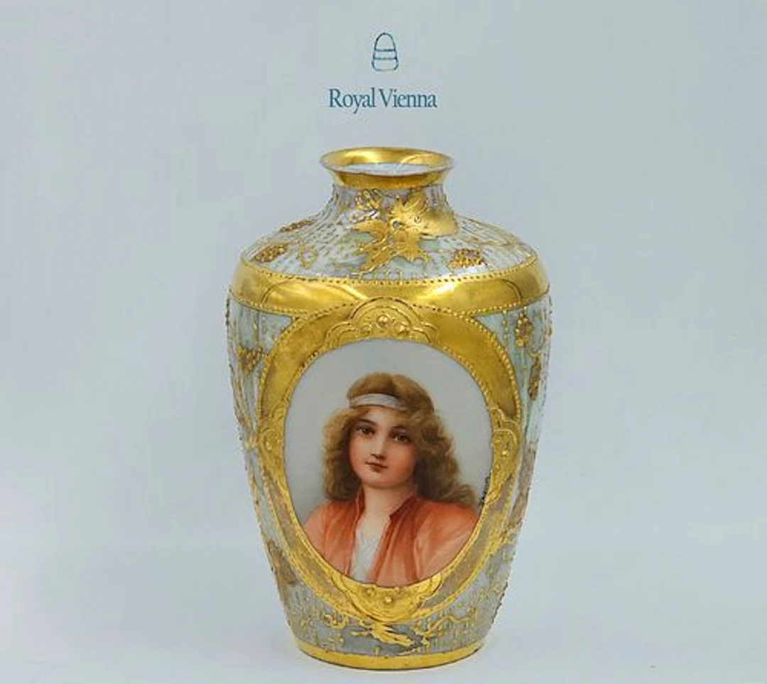 19th C. Hand Painted Royal Vienna Porcelain Vase Signed By Wagner