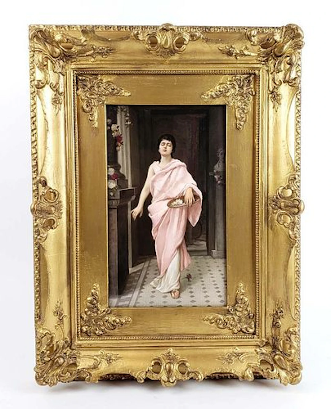 Magnificent 19th C. KPM Porcelain Plaque of Maiden