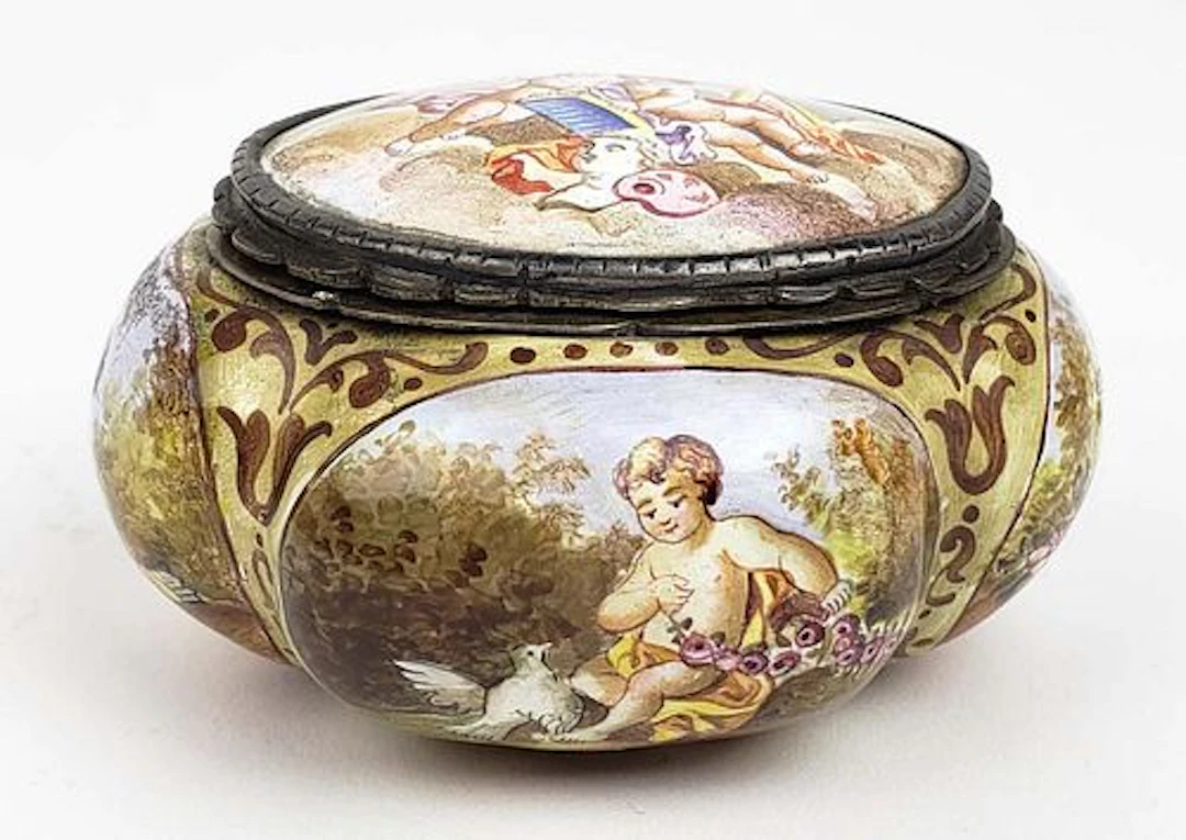 19th C. Viennese Enamel on Silver Box