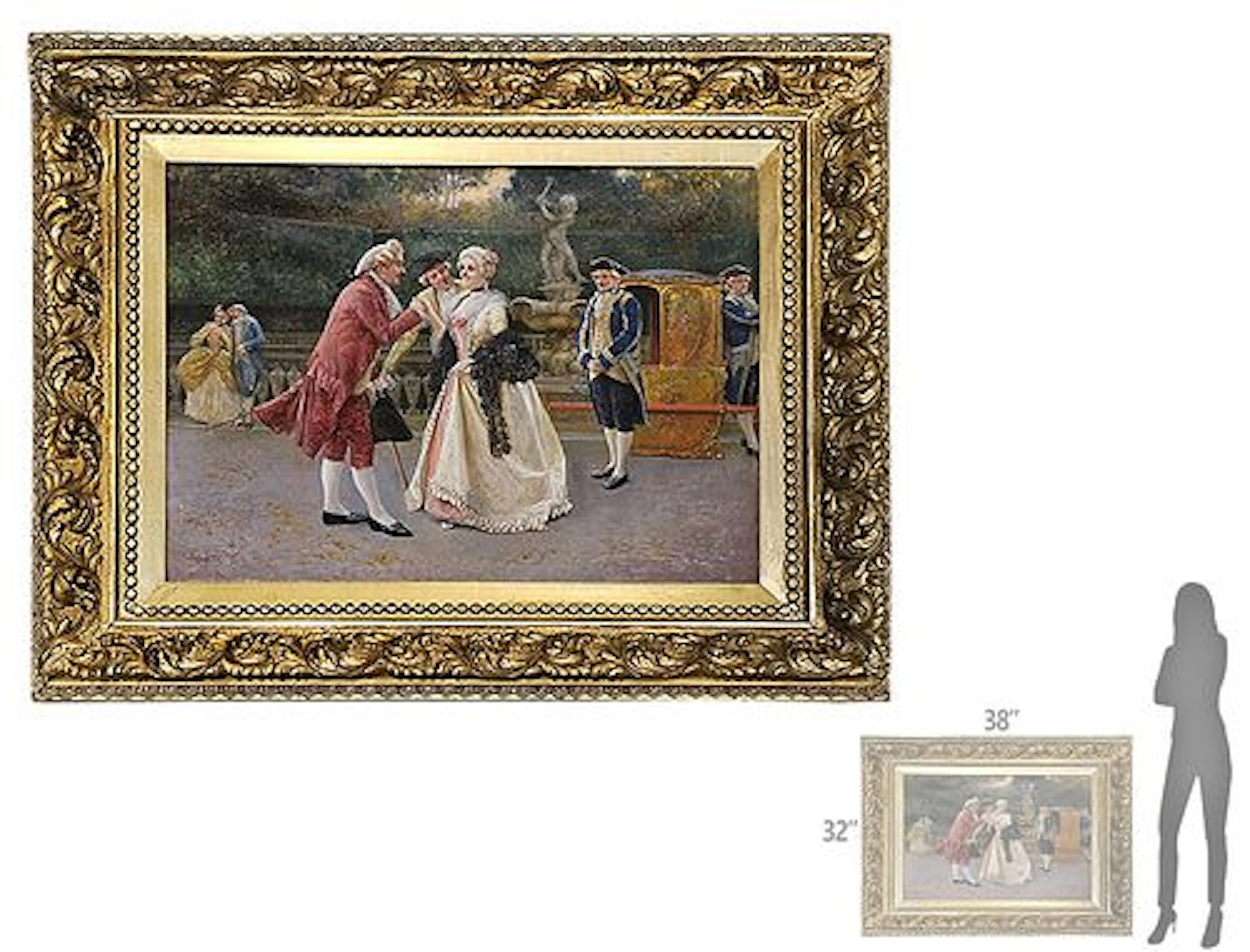 Italian Oil On Canvas Painting By Antonio Zoppi (1860-1926) Circa 1906