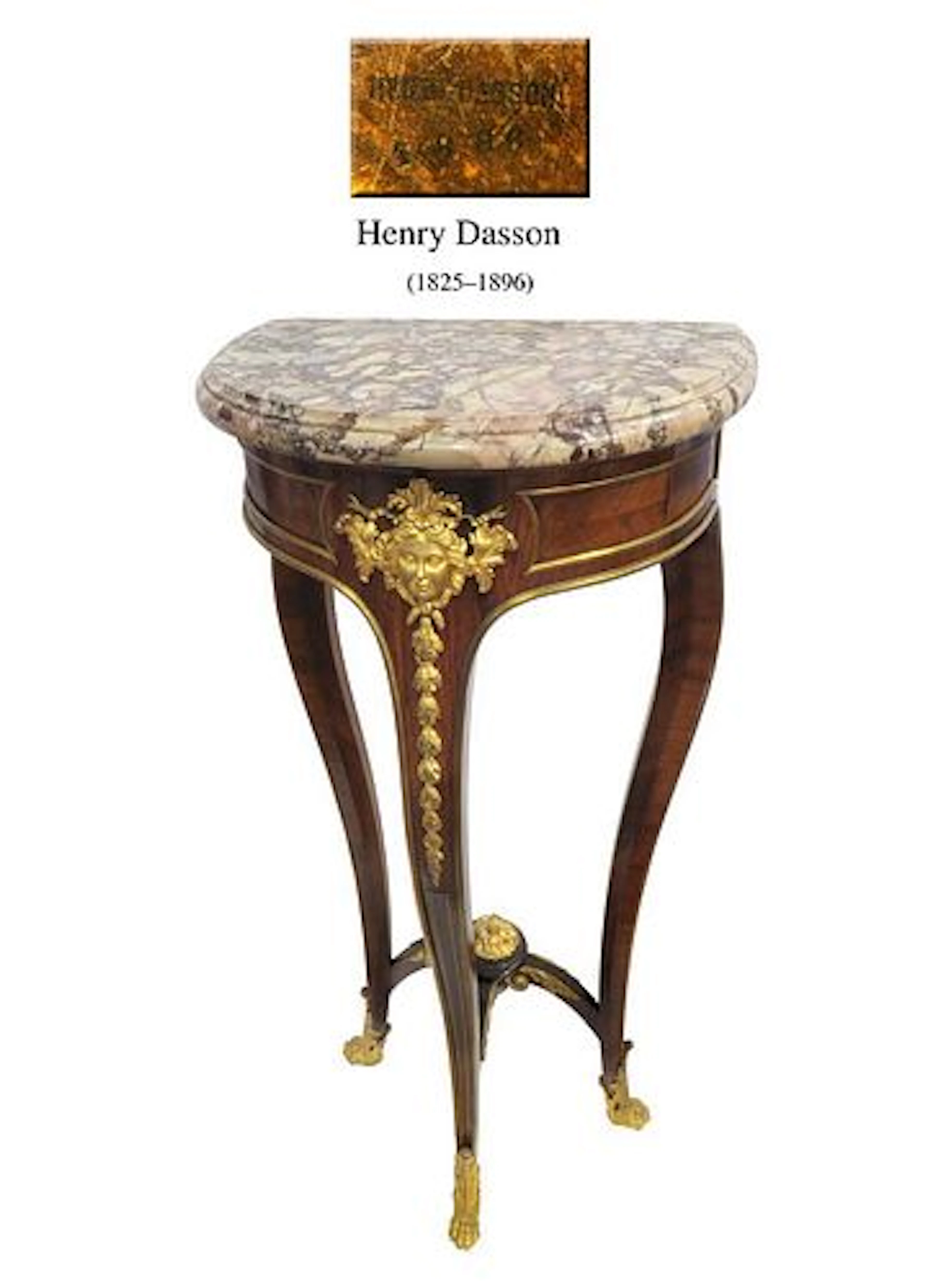 19th C. French Henry Dasson Ormolu-Mounted Console Table