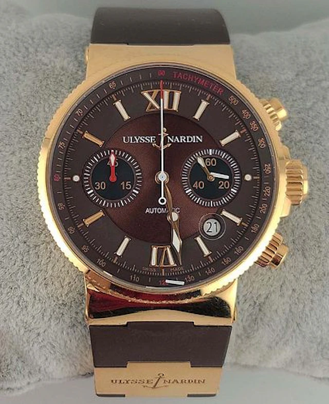 ULYSSE NARDIN, MAXI MARINE CHRONOGRAPH, 18K PINK GOLD, REF. 356-66, NO. 1714