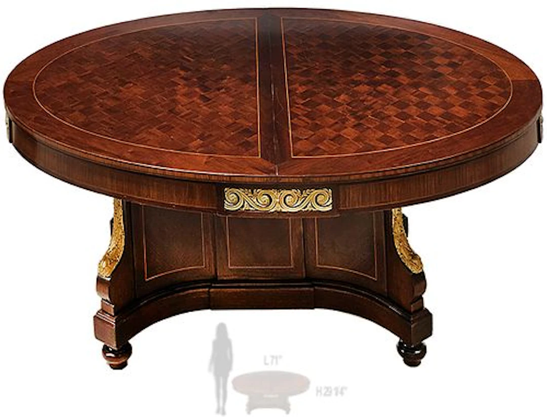 19th C. French Bronze Mounted Dining Table