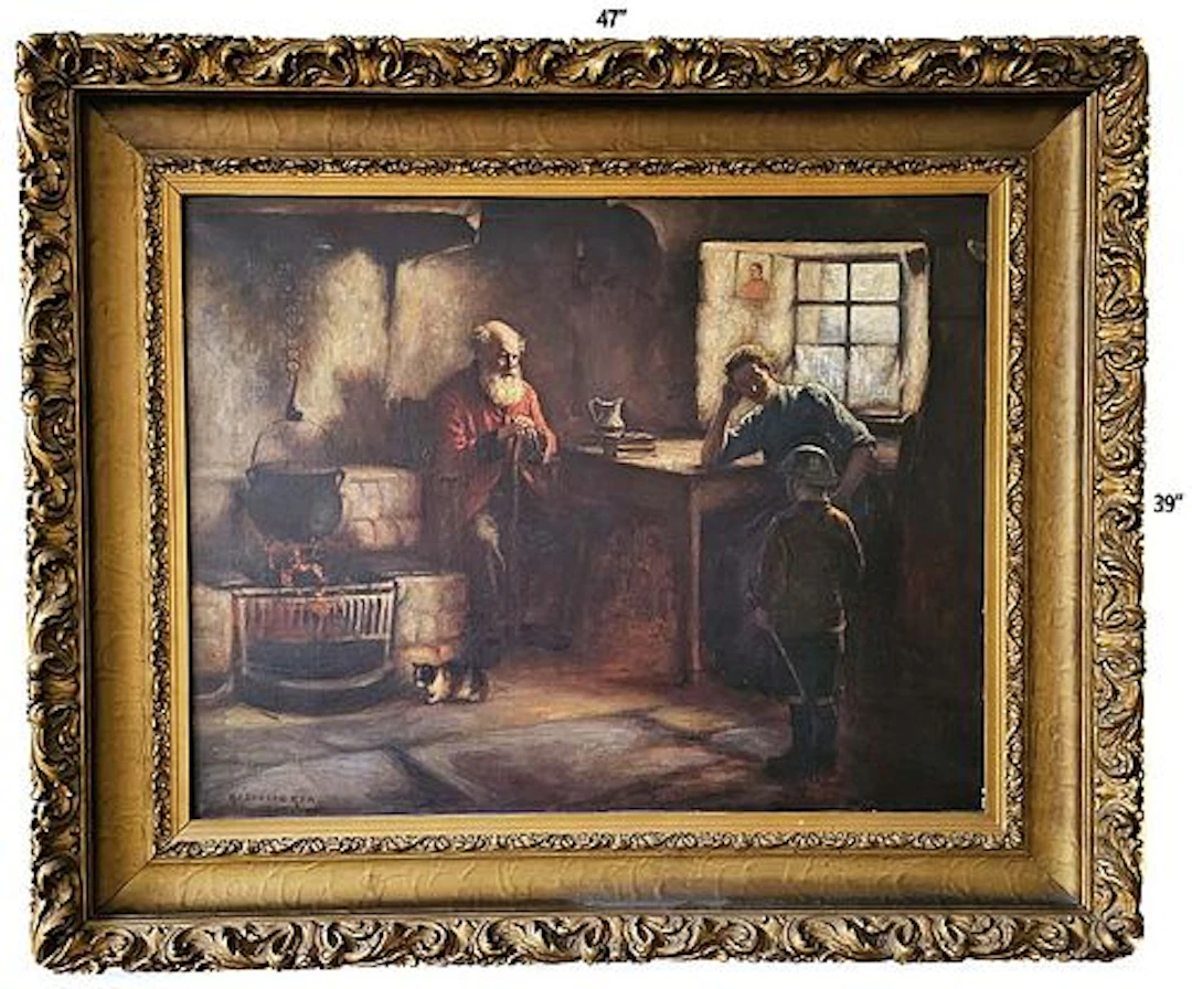 Large Henry John Dobson (British, 1858-1928) Oil On Canvas Painting