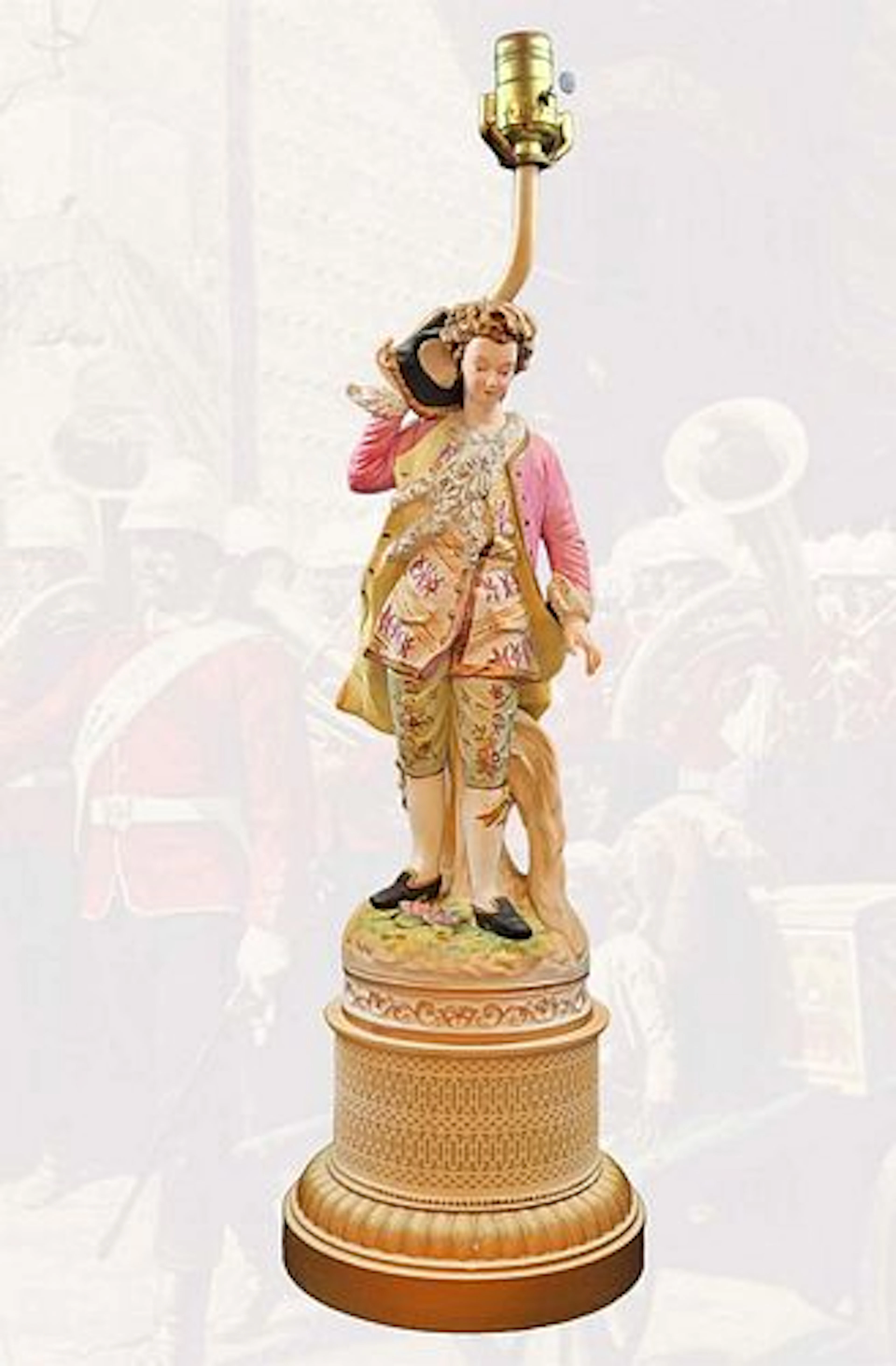 Large German Style Figural Lamp