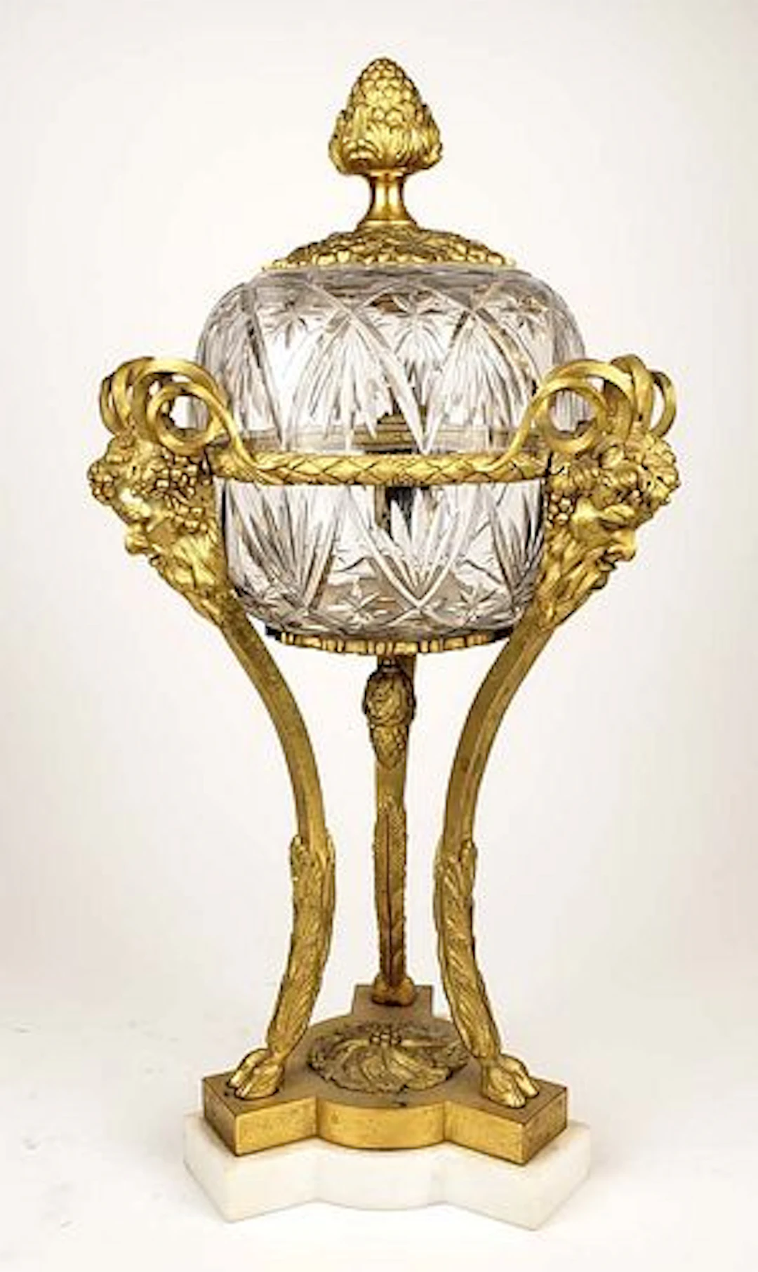 19th C. French Bronze & Baccarat Crystal Figural Centerpiece