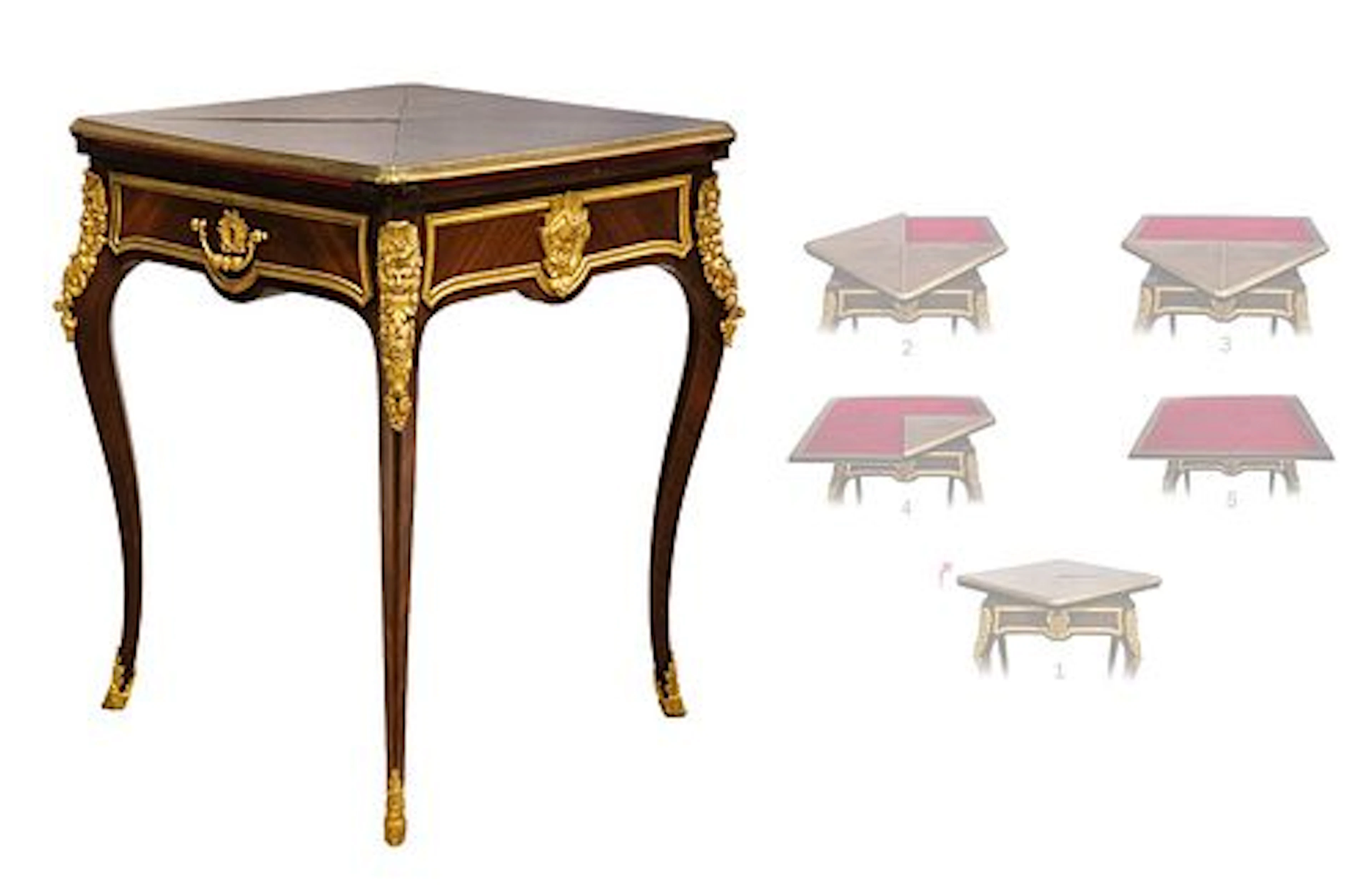 19th Century Figural Gilt Bronze Mounted Envelope Game-Table By François Linke