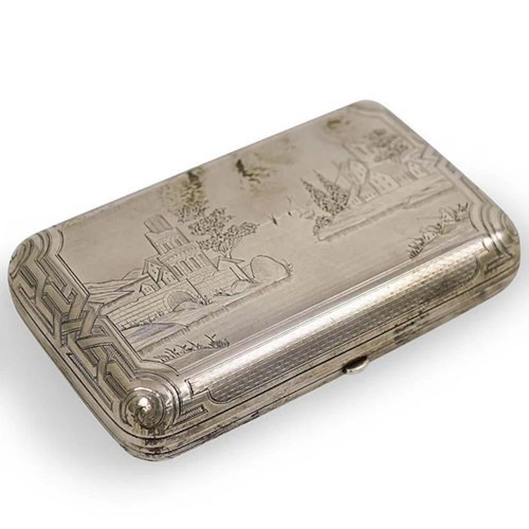 A Russian 84 Silver Cigarette Box