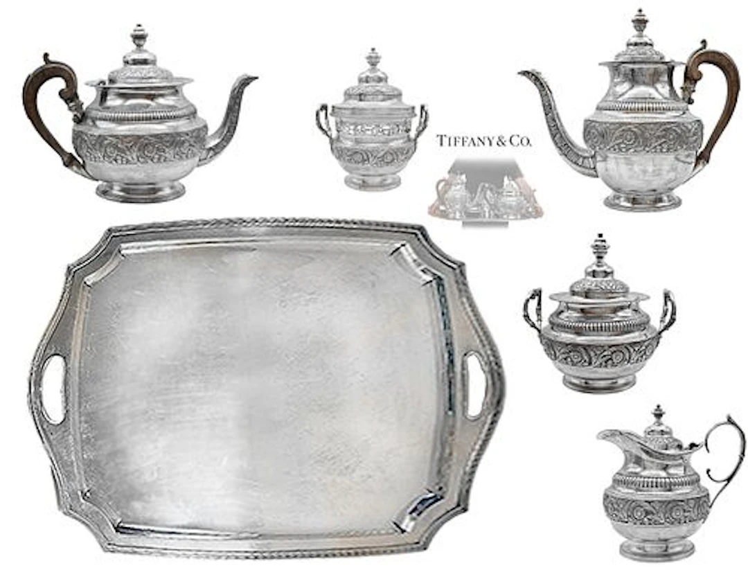 Large, Heavy Late 19th C. Tiffany & Co. Sterling Silver (8,260g) Six-Pieces