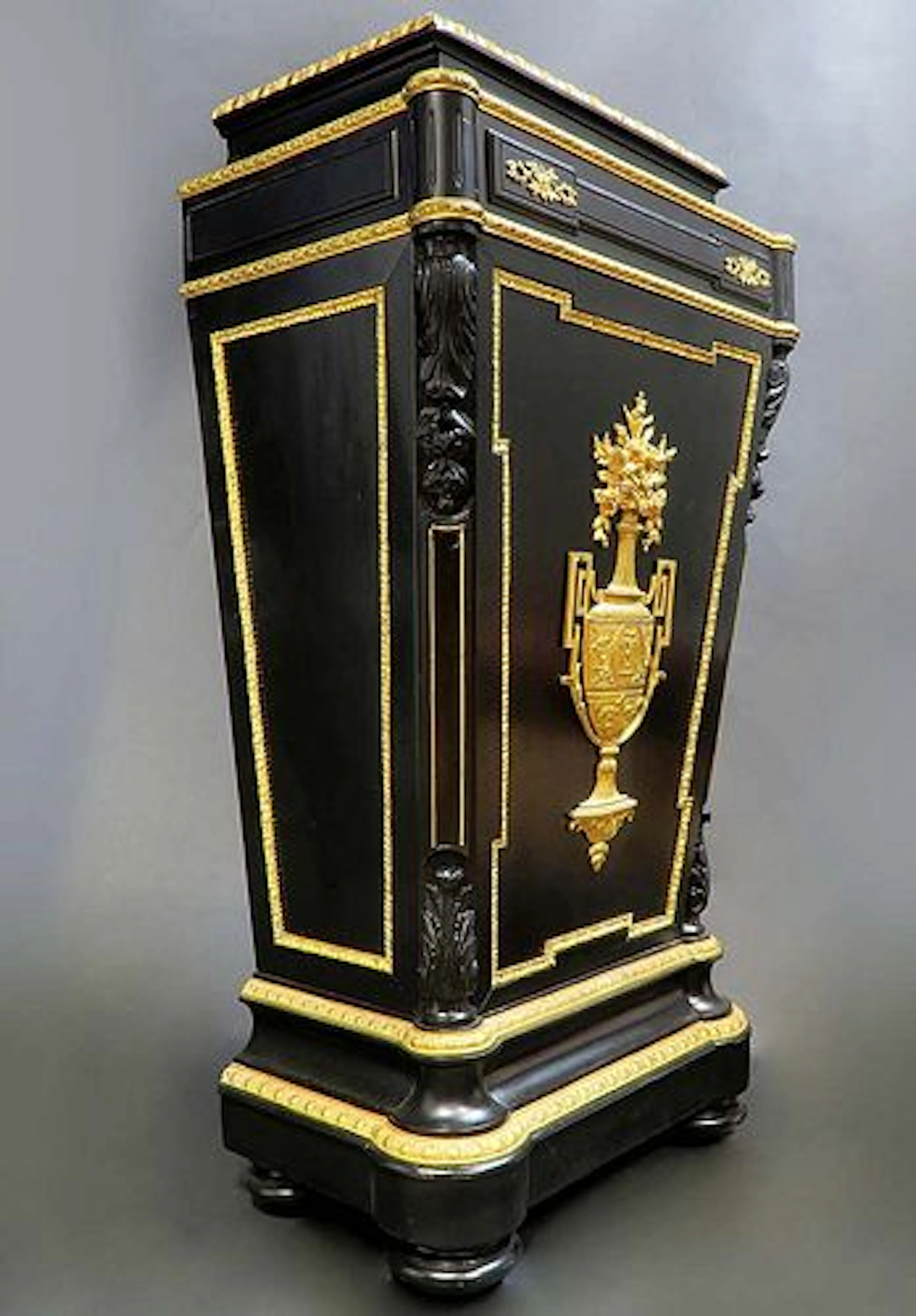 19th Century French Louis XIV Style Gilt-Bronze Mounted Pedestal