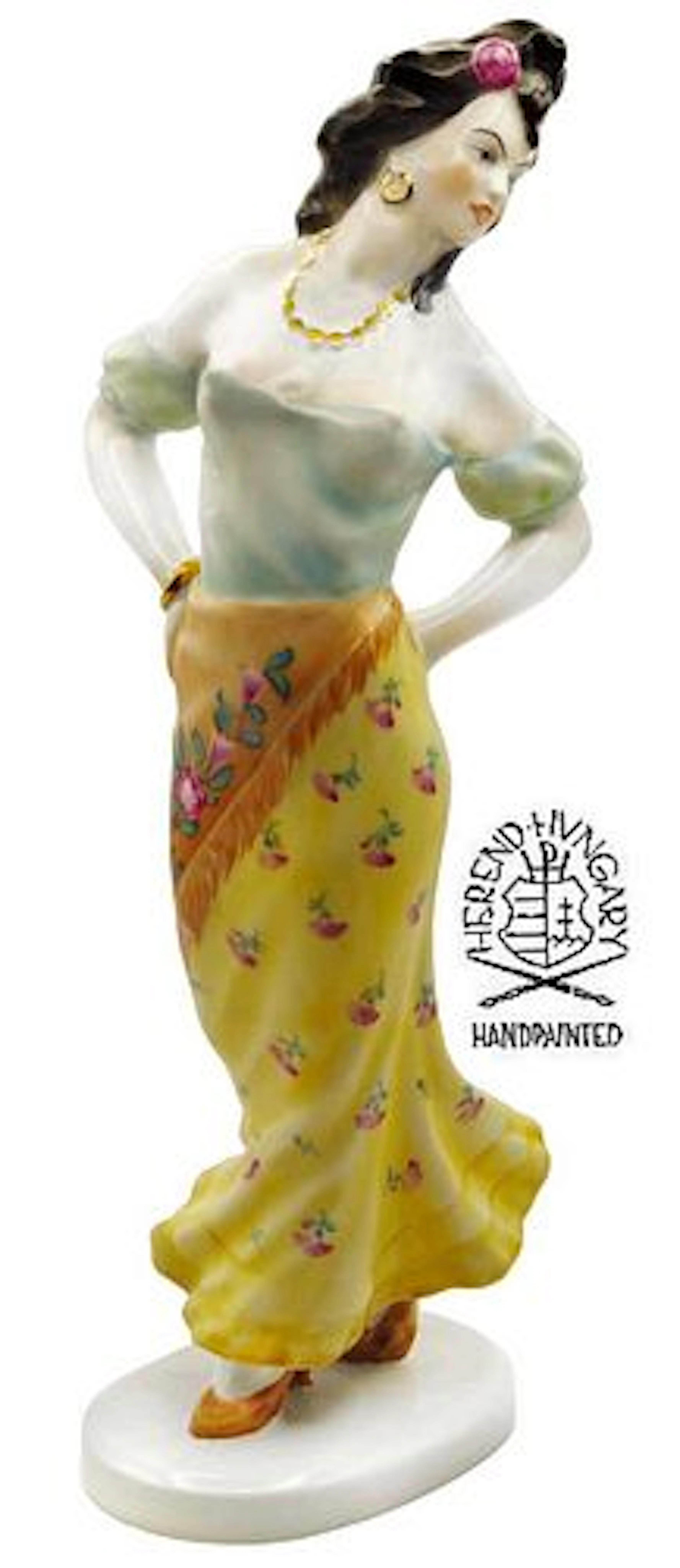The Hungarian Dancer, A Vintage Large Herend Hallmarked Hand Painted