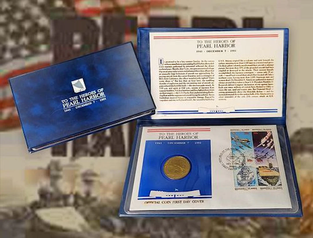 Stamped Pearl Harbour 1941-1991 Ten dollars Coin