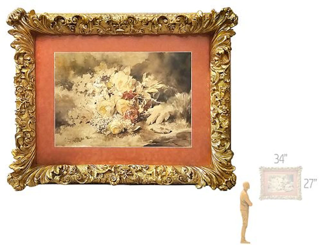 Floral 'Still Life' Oil On Canvas Painting, Signed By M Cabot