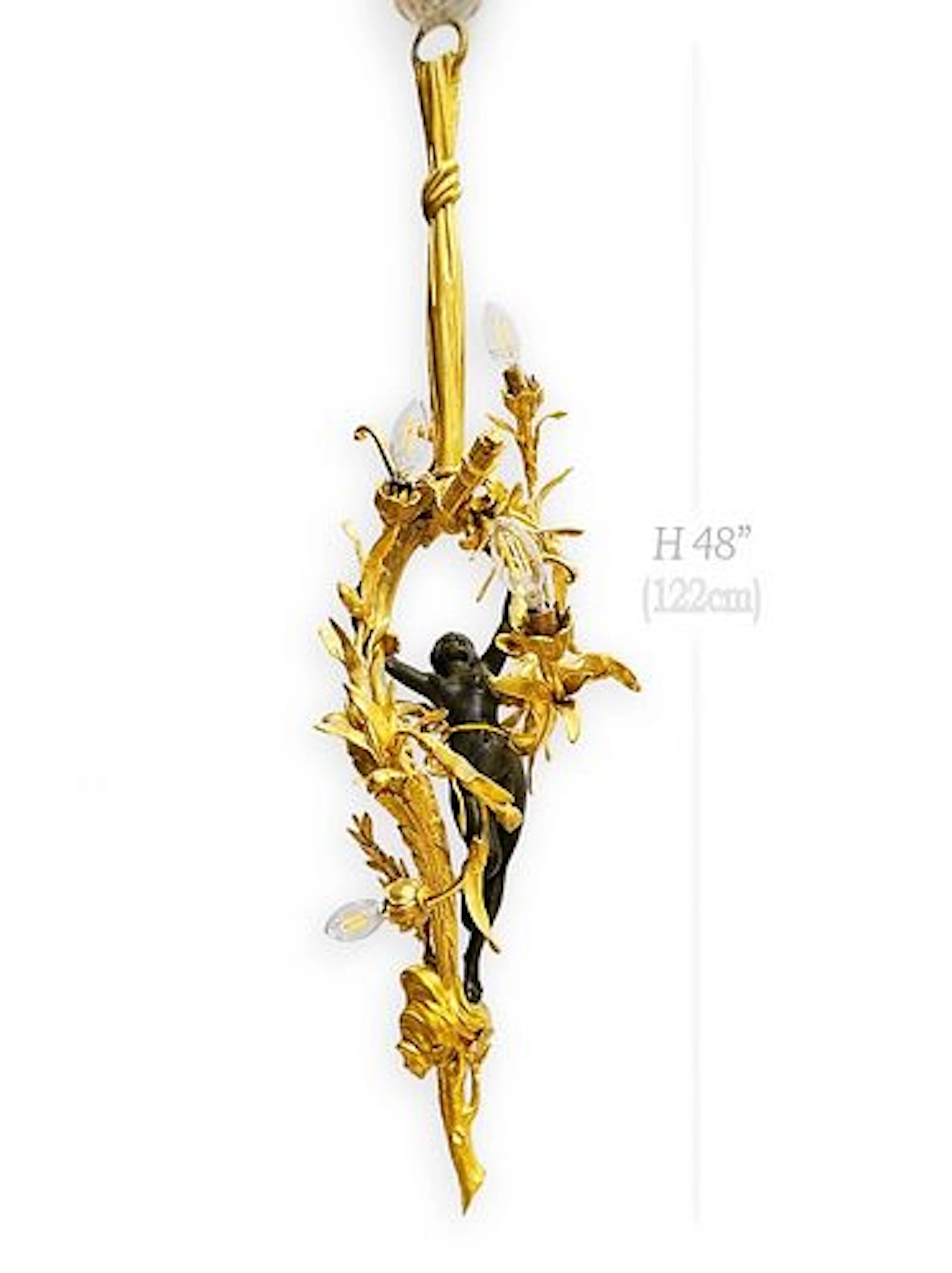 19th C. French Figural Gilt Bronze (6-Lights) Chandelier