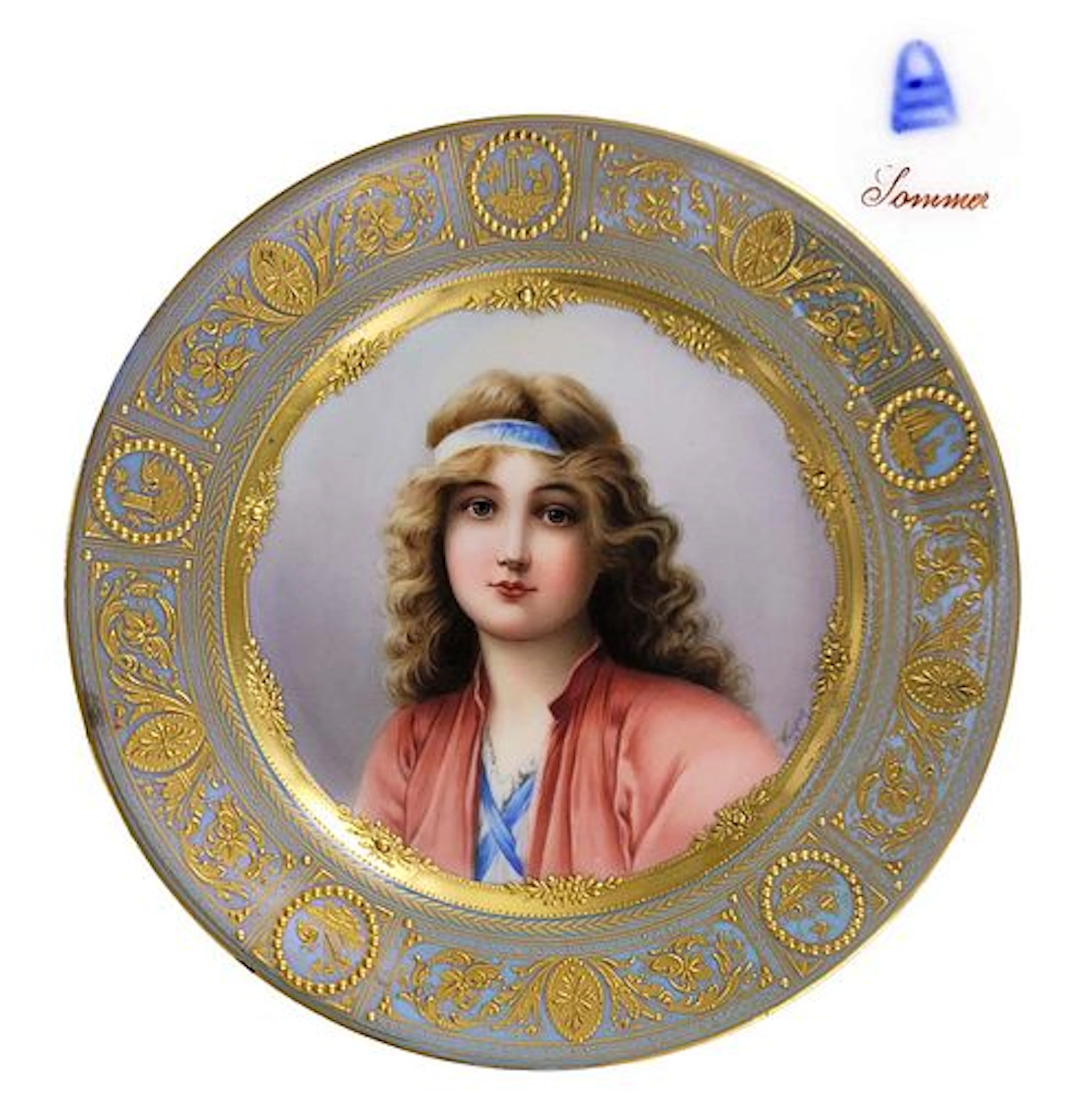19th C. Germany Royal Vienna Plate Hand Painted Signed By Wanger