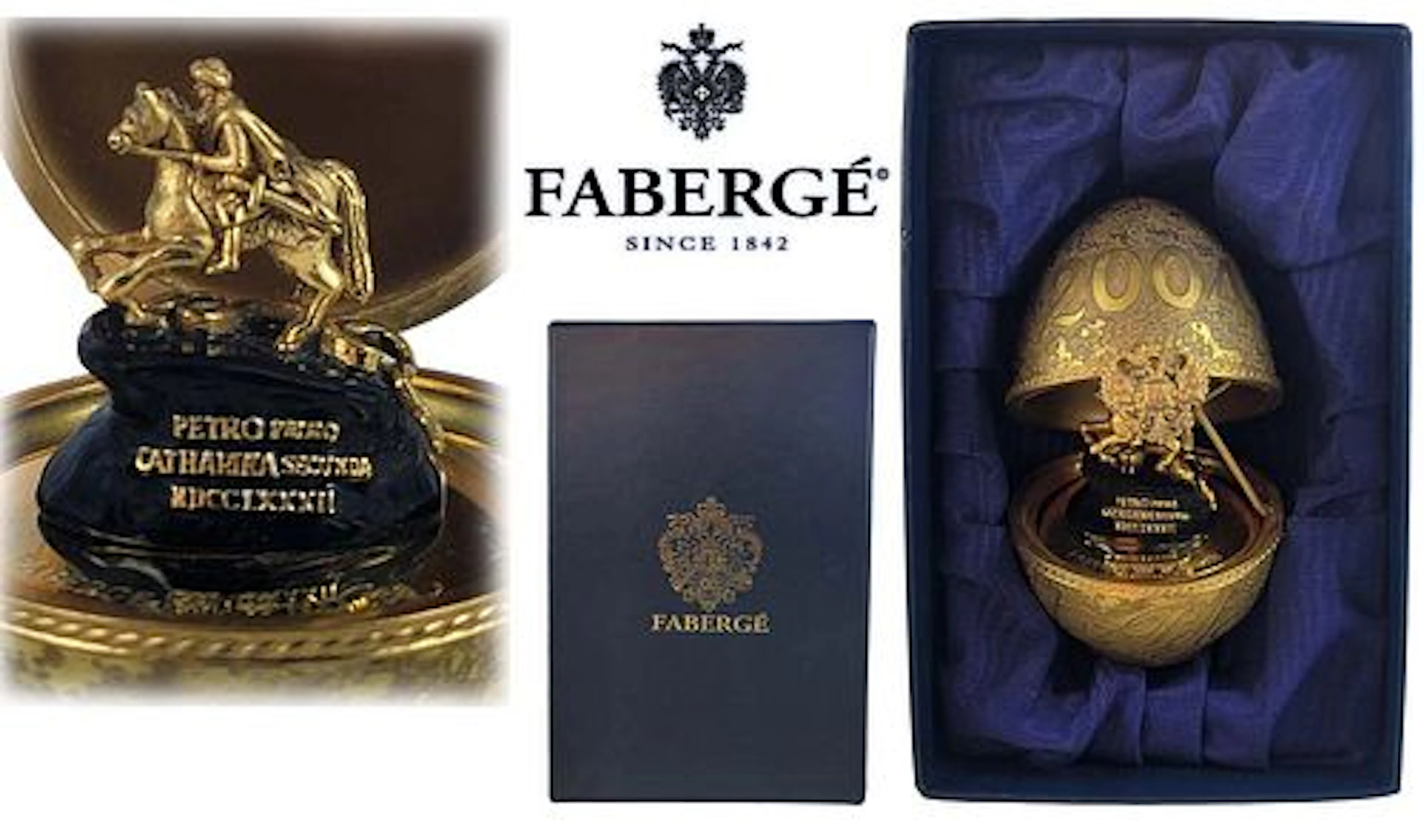 1703 - 2004 Faberge Egg Gilt Porcelain Limoges France #168