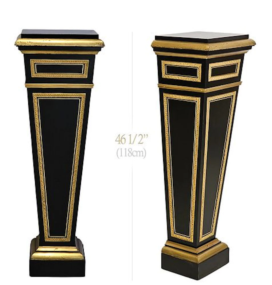 Pair Of French Louis XIV Style Bronze Mounted Pedestals