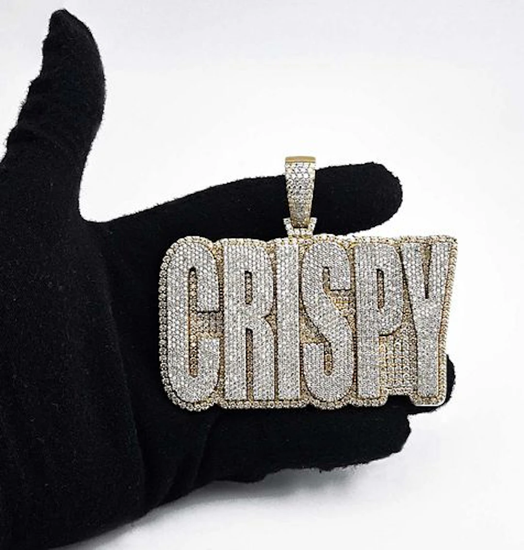14K Solid Gold Crispy Diamond Pendent, 15.60 carats G/H VS clarity