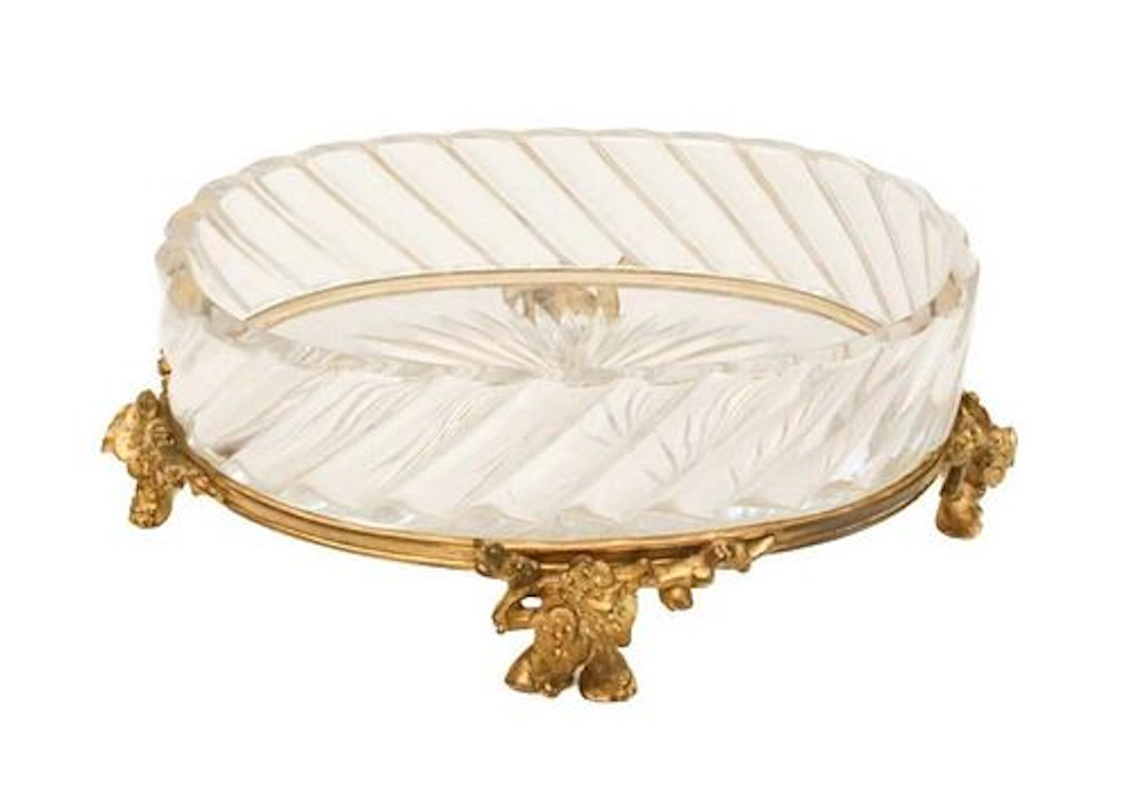 19th C. Baccarat Crystal & Gilt Bronze Centerpiece Bowl