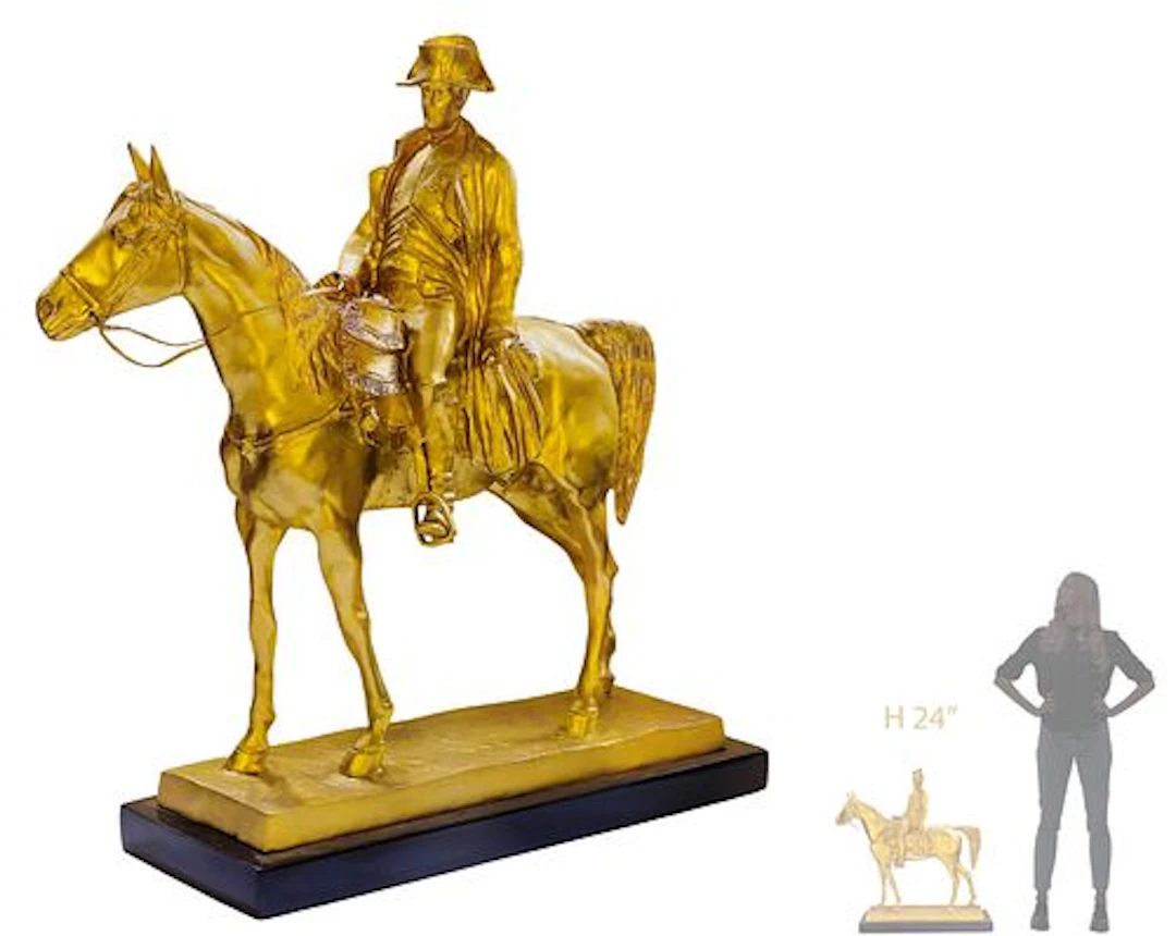 Large Louis-Marie Morise Gilt Bronze Napoleon Figural On Horse, After