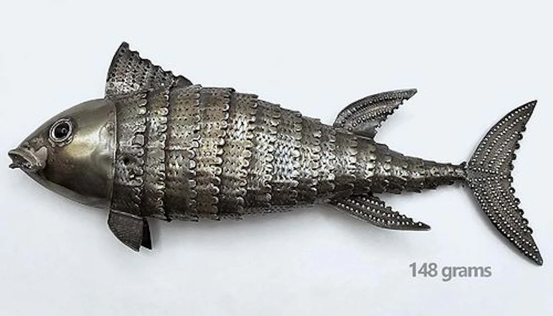 Articulated Sterling Silver (148g) Fish, Industria Peruana